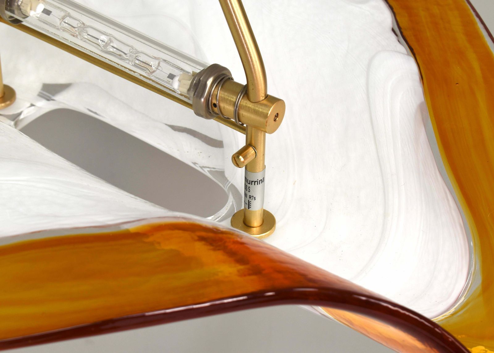 La Murrina ''Albatros'' Ceiling Lamp Murano Glass / Brass Details Italy Circa 1980 photo 1975.0