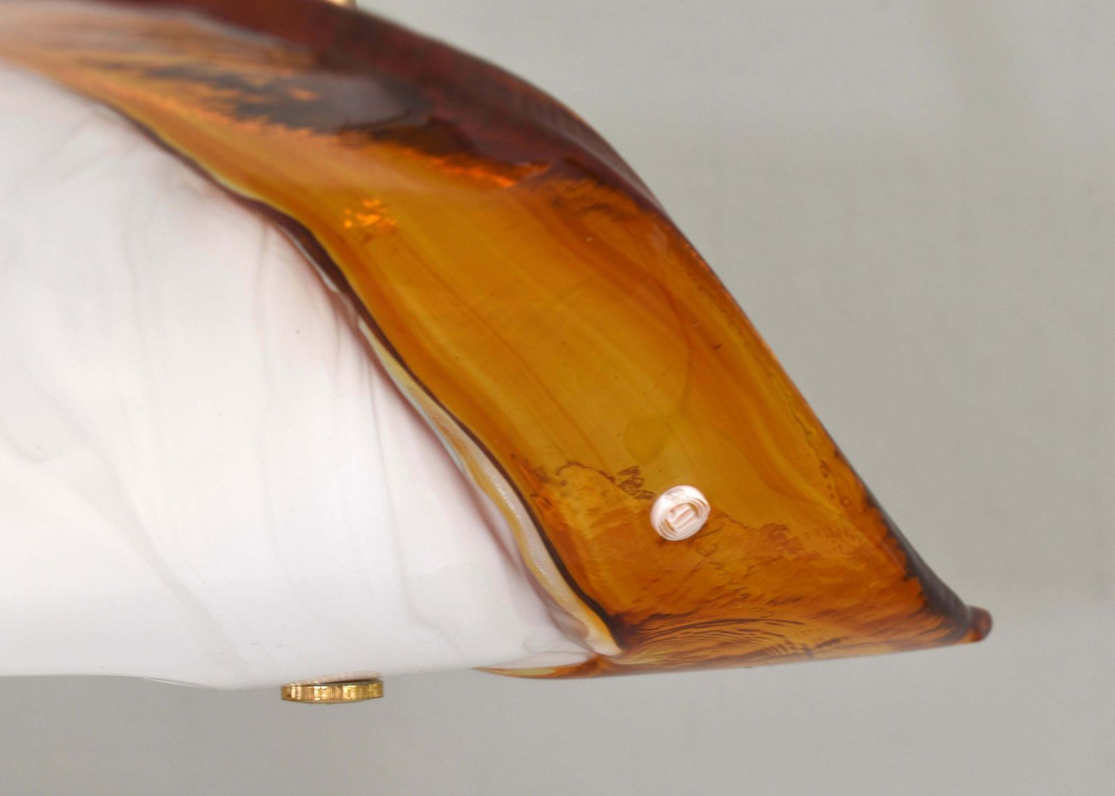 photo for sale La Murrina ''Albatros'' Ceiling Lamp Murano Glass / Brass Details Italy Circa 1980