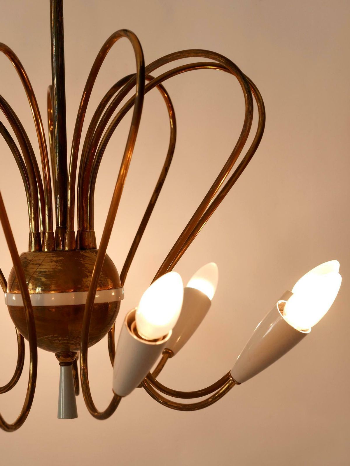photo buy Rare Mid Century Modern Nine Flamed Sputnik Chandelier Or Pendant Lamp 1950s