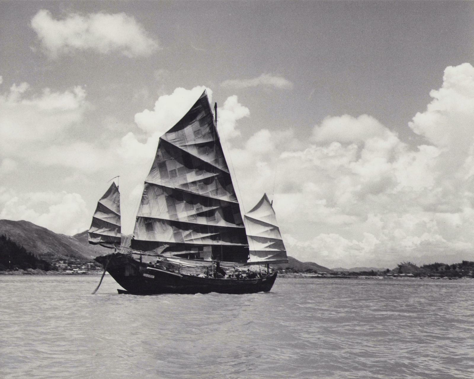 Hong Kong Boat Water Black And White Photography 1960s