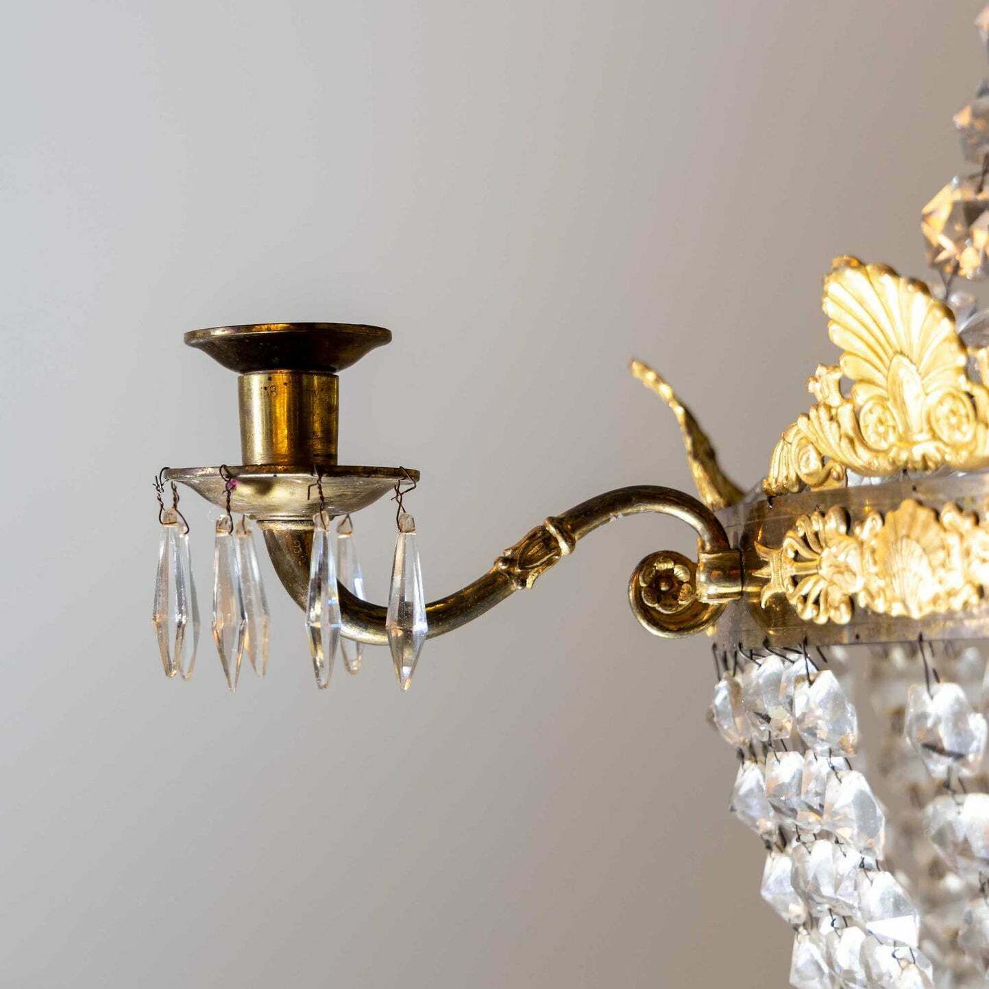 Chandelier With Crystals, France Circa 1830 photo vinterior