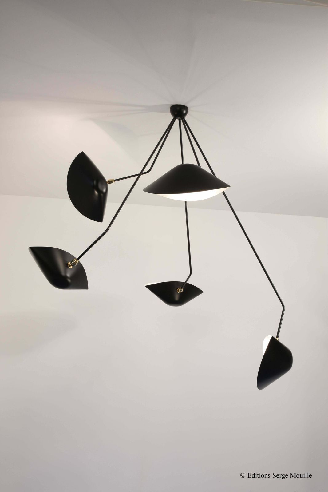 Ceiling Pendant Spider Lamp With Five Broken Arms By Les Editions, Serge Mouille photo furniture