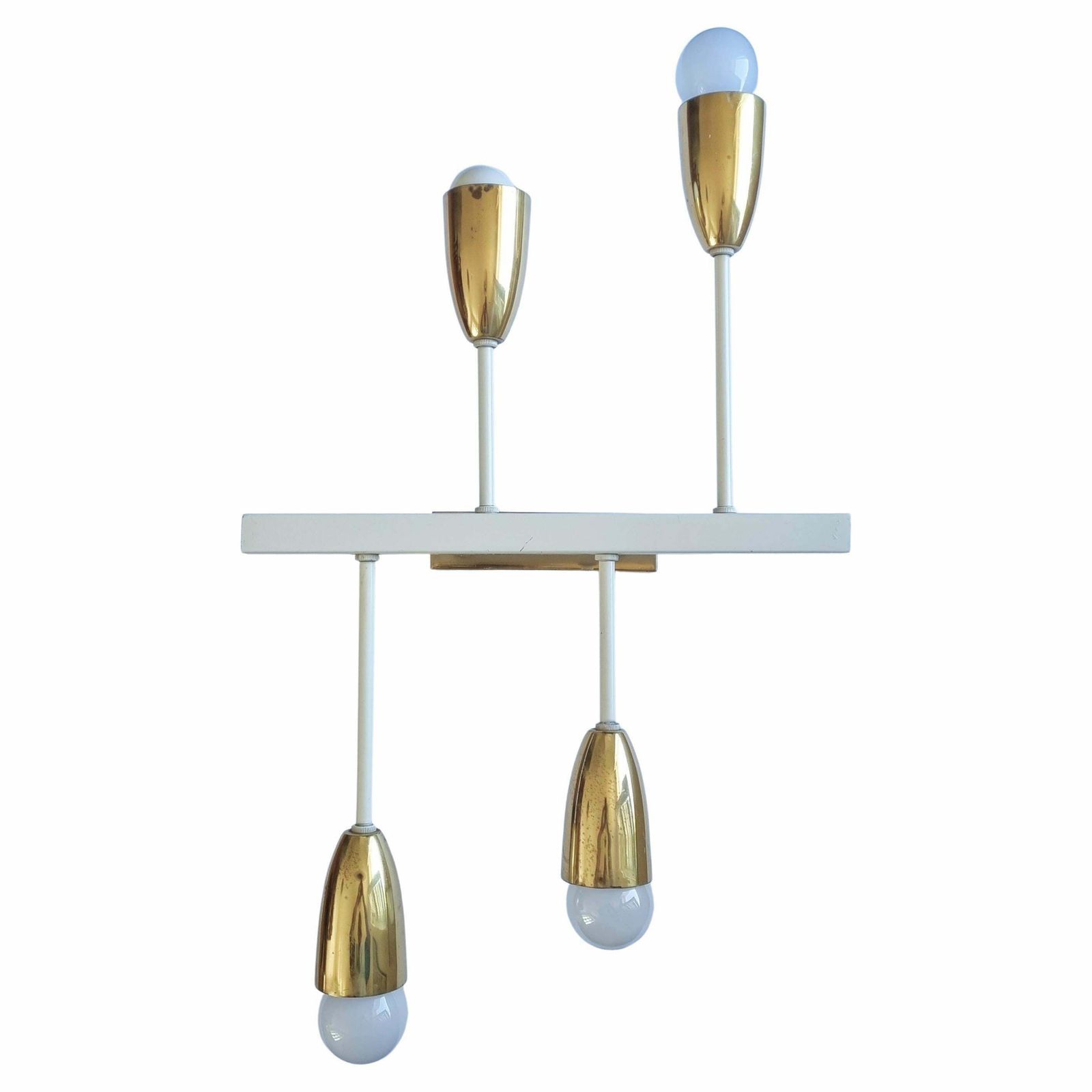 Pair Of Midcentury Wall Or Ceiling Lamps, Flush Mounts, Stilnovo Style, 1960s photo for sale