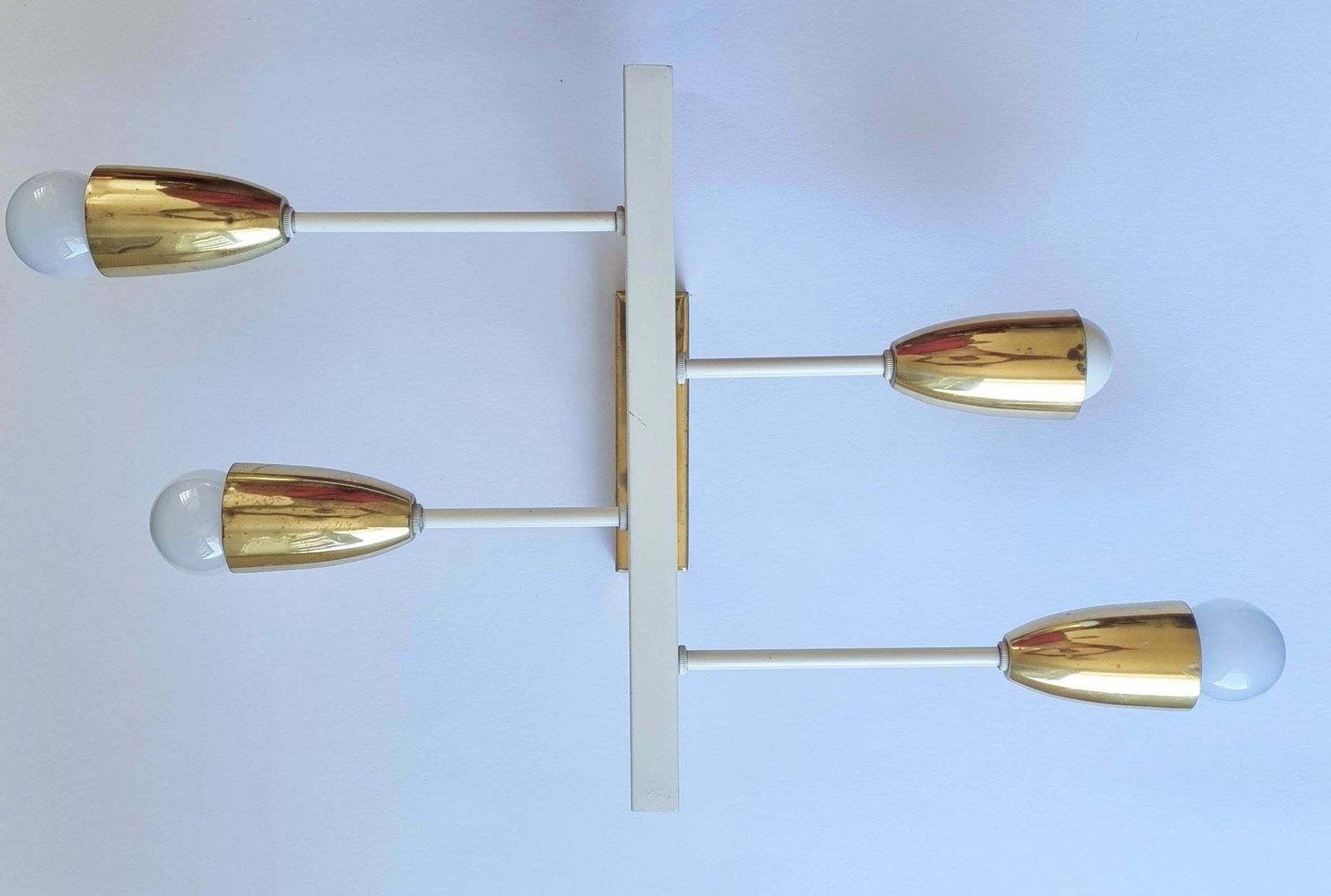 Pair Of Midcentury Wall Or Ceiling Lamps, Flush Mounts, Stilnovo Style, 1960s photo Lighting