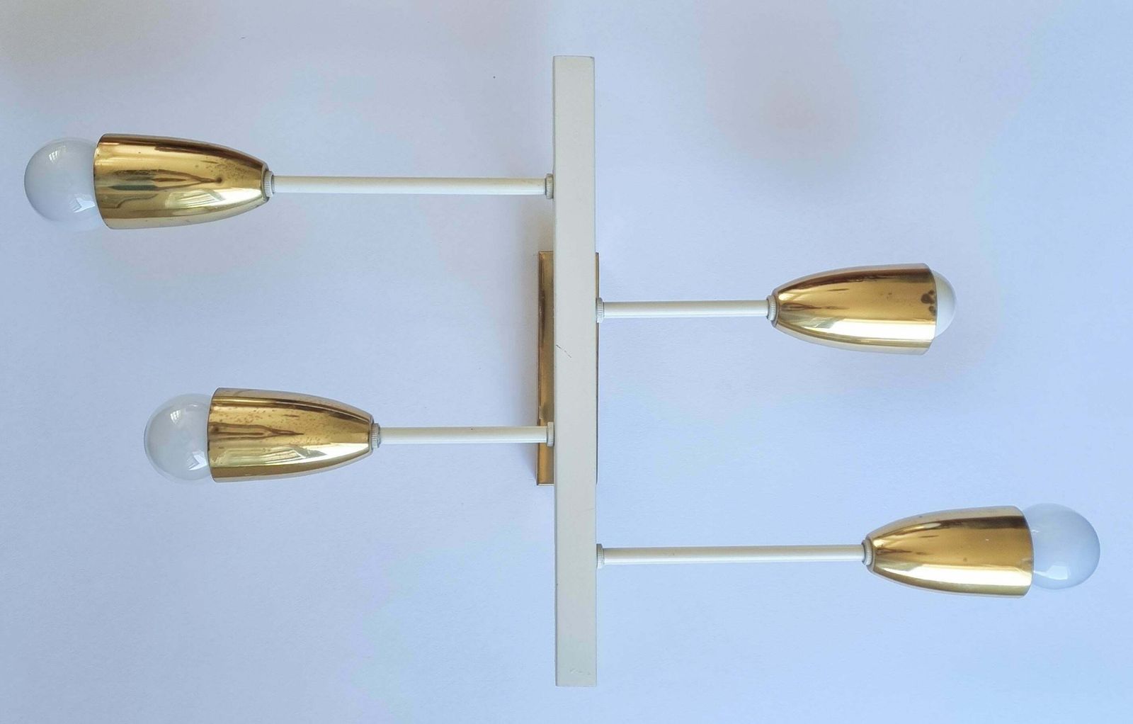 Pair Of Midcentury Wall Or Ceiling Lamps, Flush Mounts, Stilnovo Style, 1960s photo buy