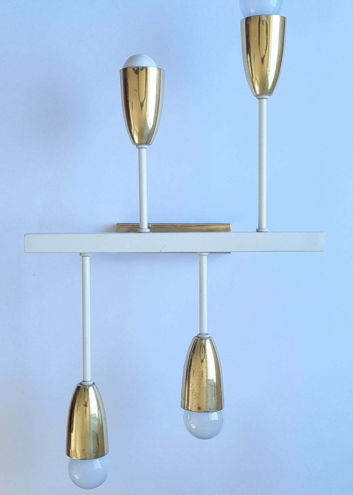 photo for sale Pair Of Midcentury Wall Or Ceiling Lamps, Flush Mounts, Stilnovo Style, 1960s