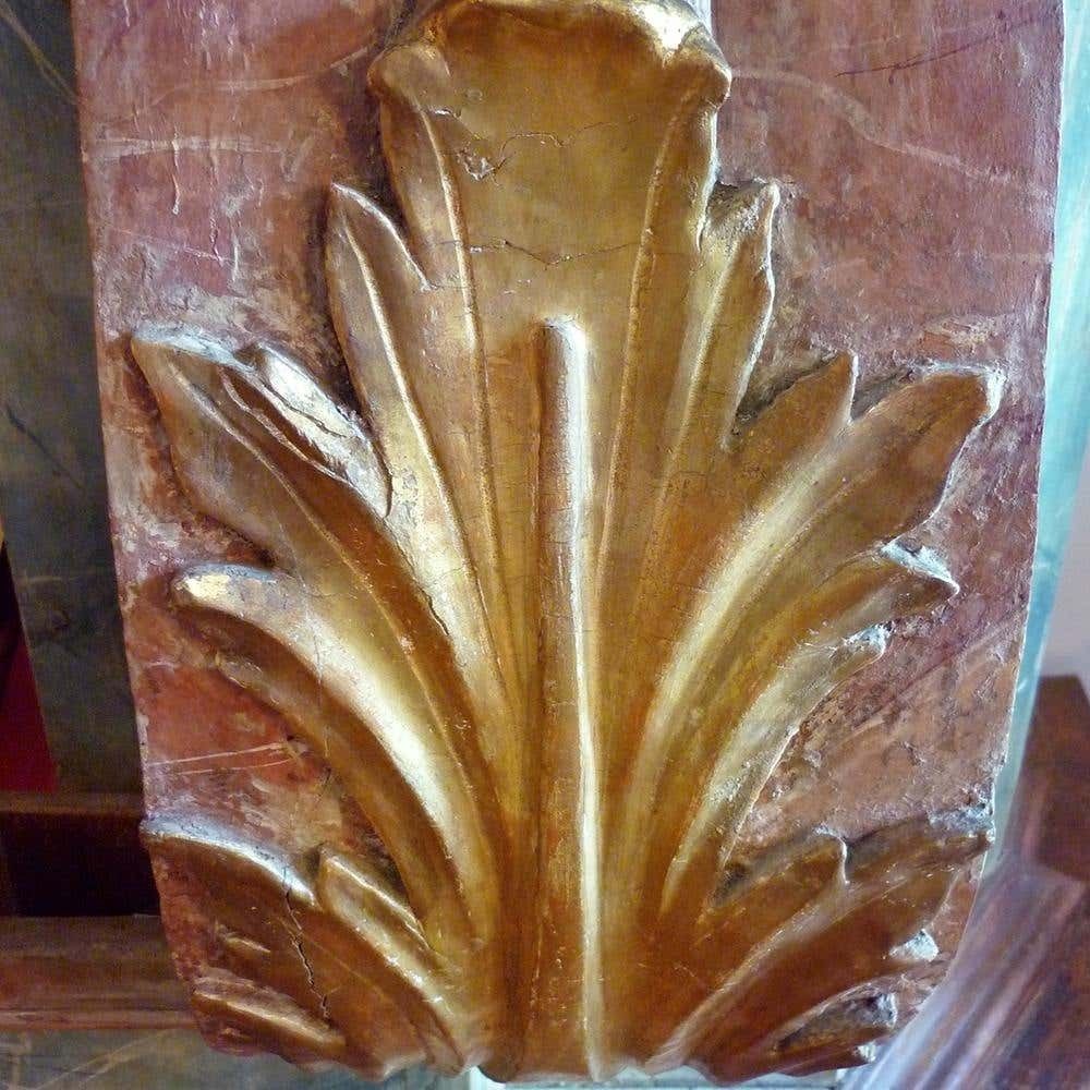 Exceptional Painted Bookcase With Gold Leaf Carvings photo vintage