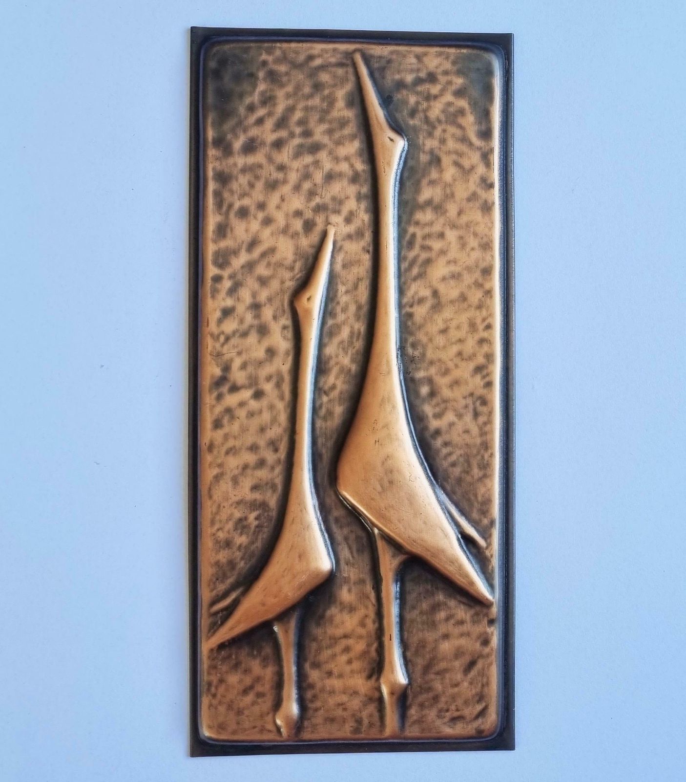 Rare Wall Brass Relief Sculpture Of Herons, 1970s photo 203.0