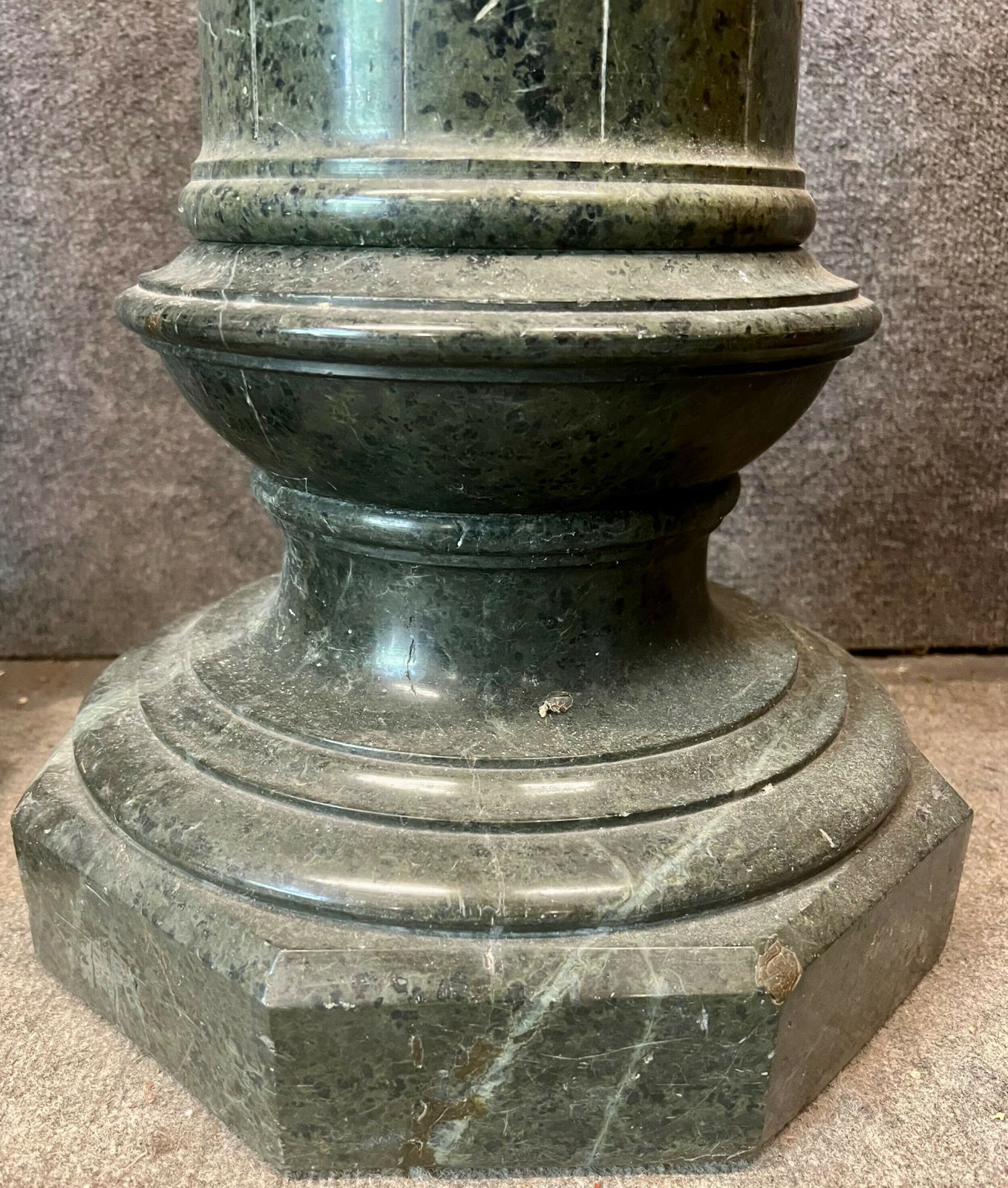 Pair Of 19th.Century Serpentine Marble Columns photo vinterior