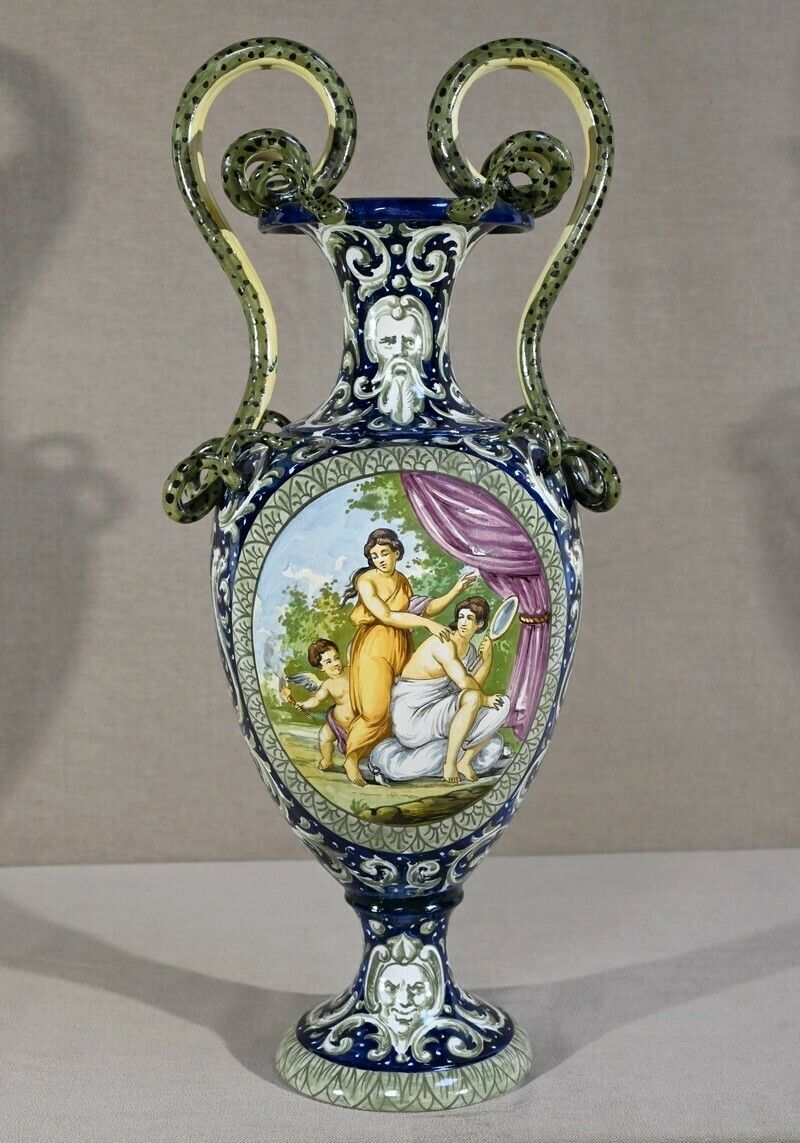Important Earthenware Vase, Renaissance Style   2nd Part Of The 19th Century
