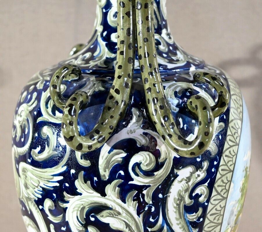 photo buy Important Earthenware Vase, Renaissance Style   2nd Part Of The 19th Century