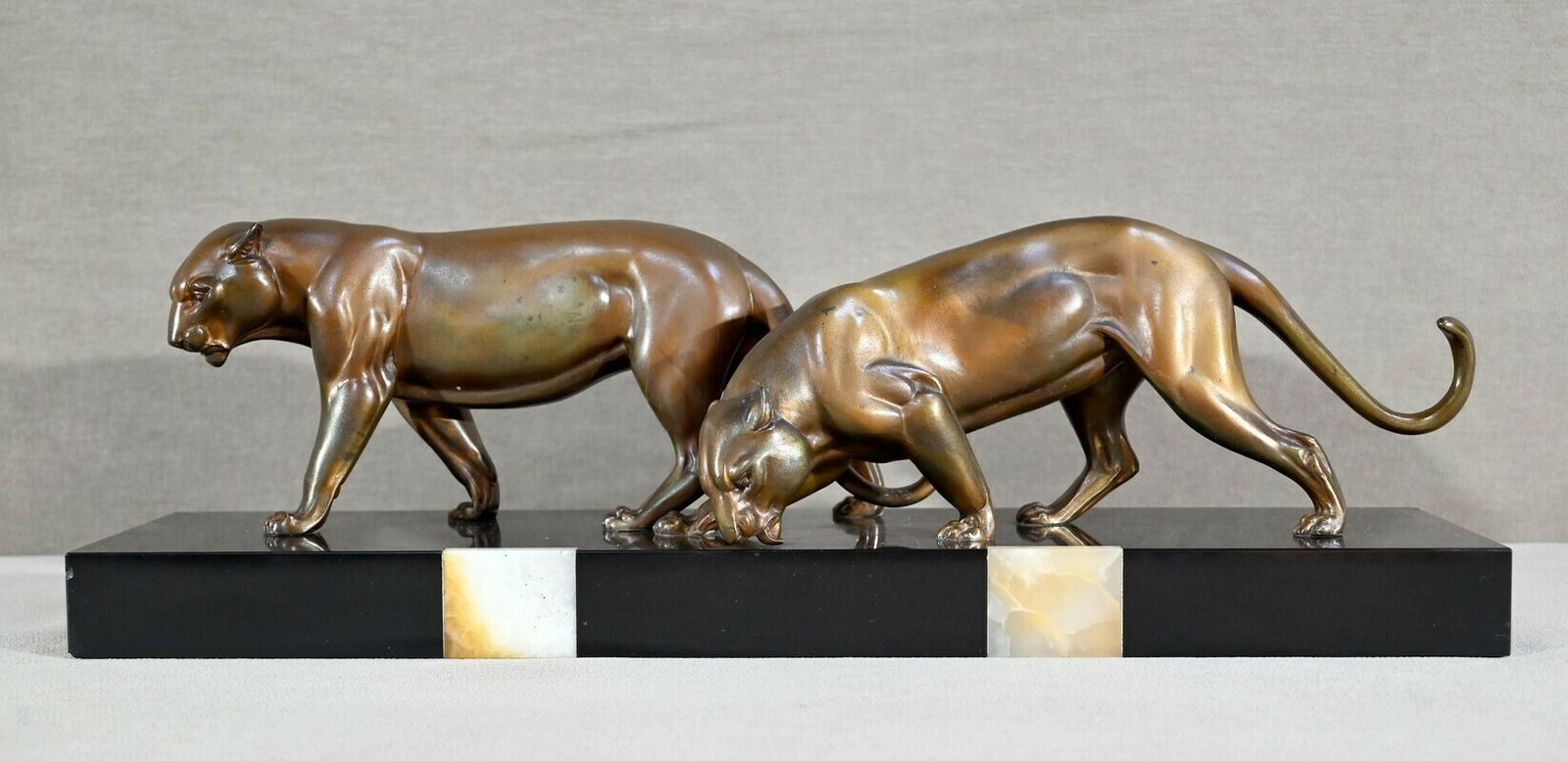 Group Of Lionesses In Spelter, Art Deco – 1940
