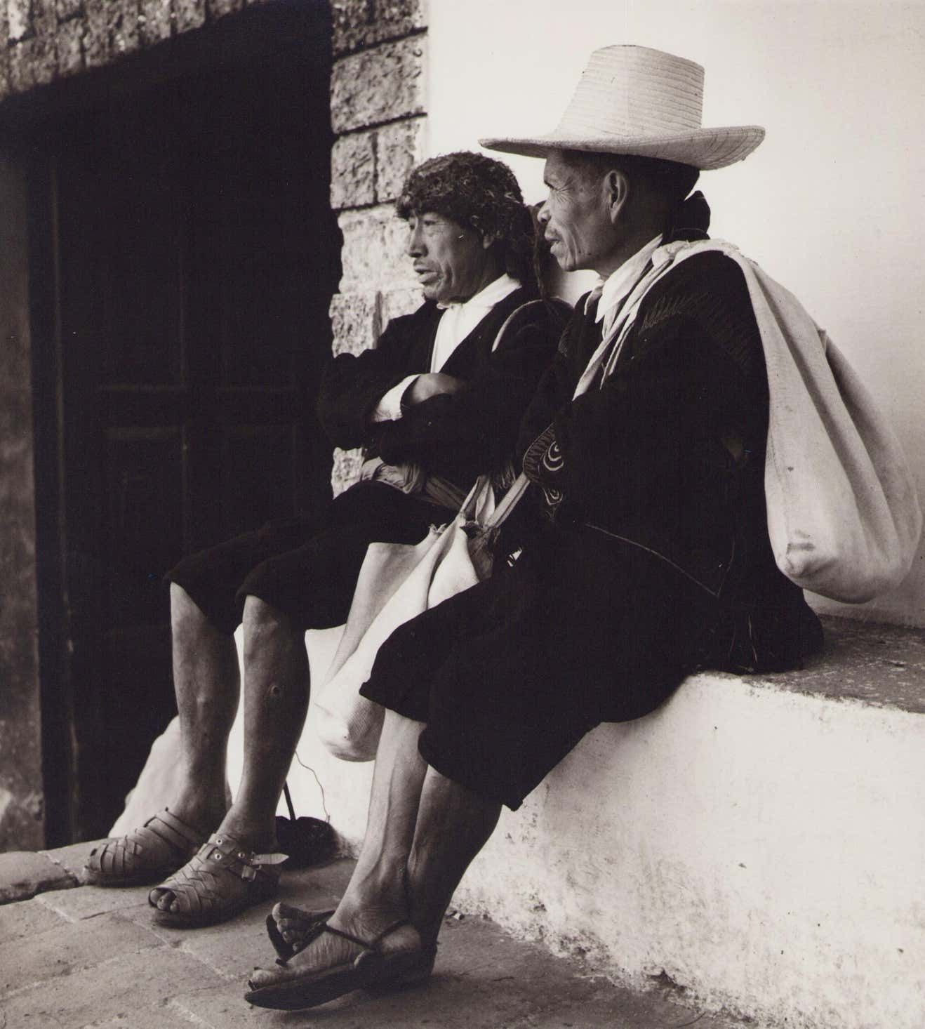 Guatemalan Men, Black And White Photograph, Circa 1960s