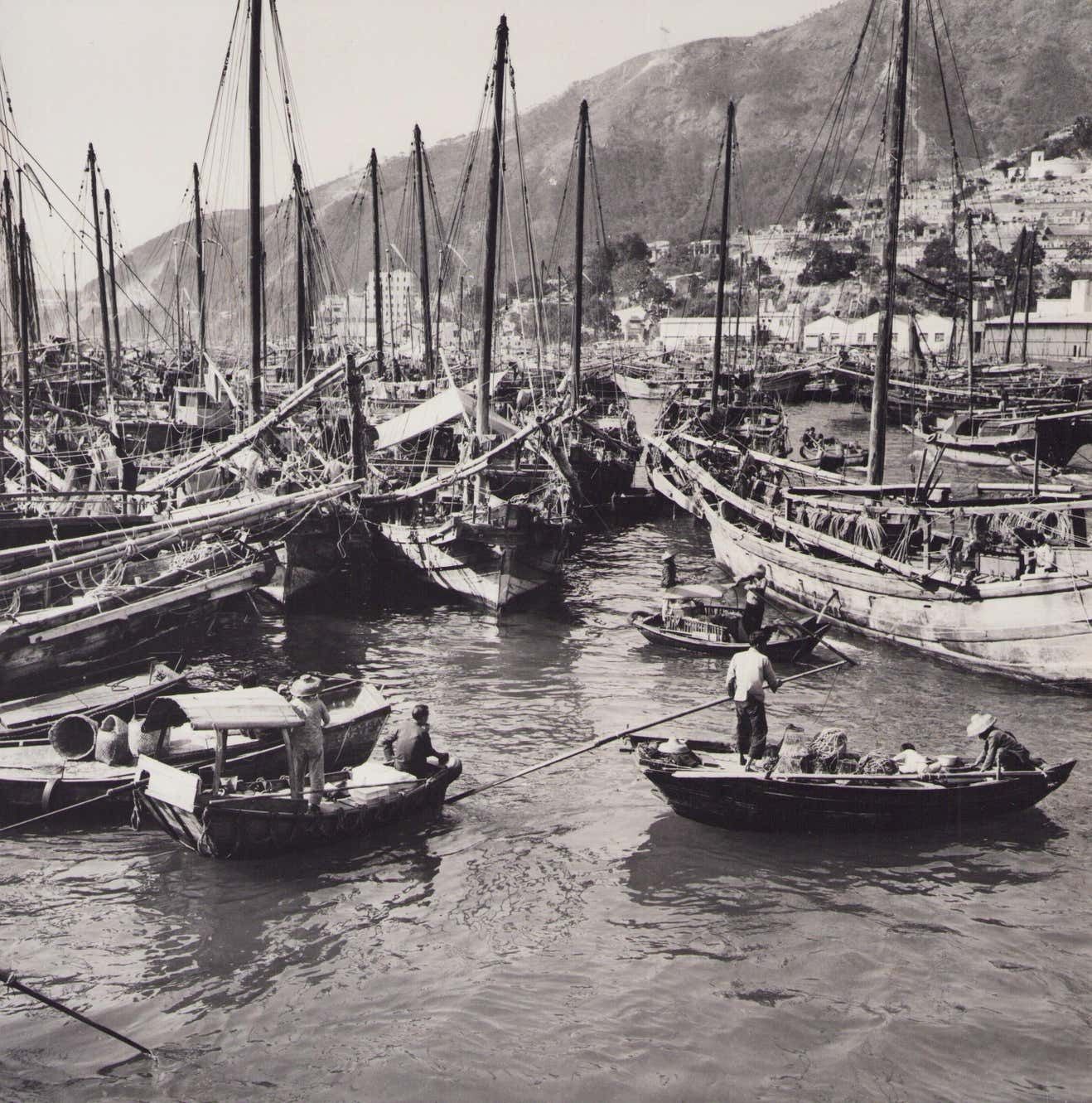 Hanna Seidel Hong Kong, Ships, Haven, Black And White Photograph, 1960s, 24 X 24.1 Cm Circa 1960s