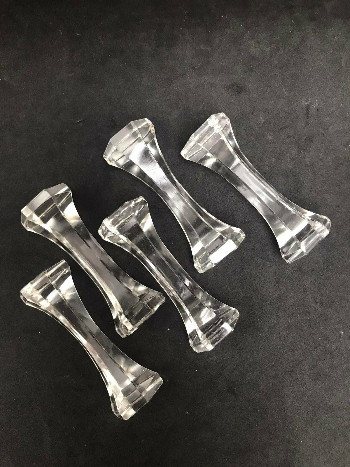 Crystal Knife Rest Set Of 5 Gift For Hostess Old Glass Crystal, Transparent Glass, Knife Set, Retro Table, Knife Holders photo Home Decor