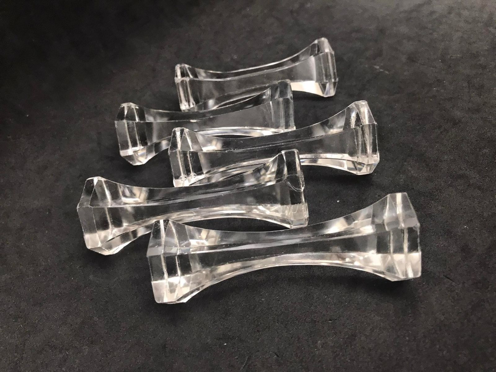 Kristallen Messenleggers – Set Van 5 – Cadeau Voor De Gastvrouw – Geslepen Glas, Transparant, Vintage Tafelaccessoire photo 107.0