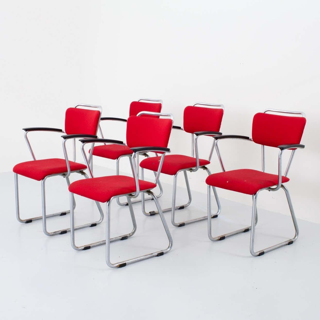 Set Van Vijf '214' Gispen Fauteuils Van Christoffel Hoffman Voor Bpm, Nederlands, 1935 photo furniture