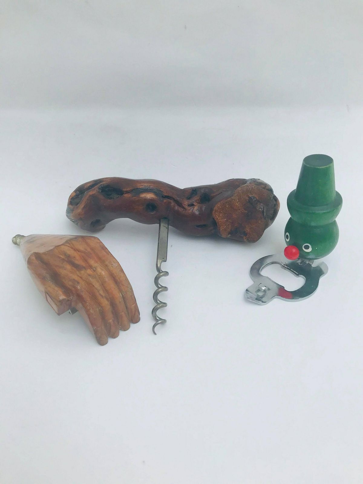 photo furniture Corkscrew Bottle Opener Wine Bottle Set 3 Wooden Bar Accessories Mid Century Barwarebar Cart Decor Gift For Collector Scandinavian Bar Tool