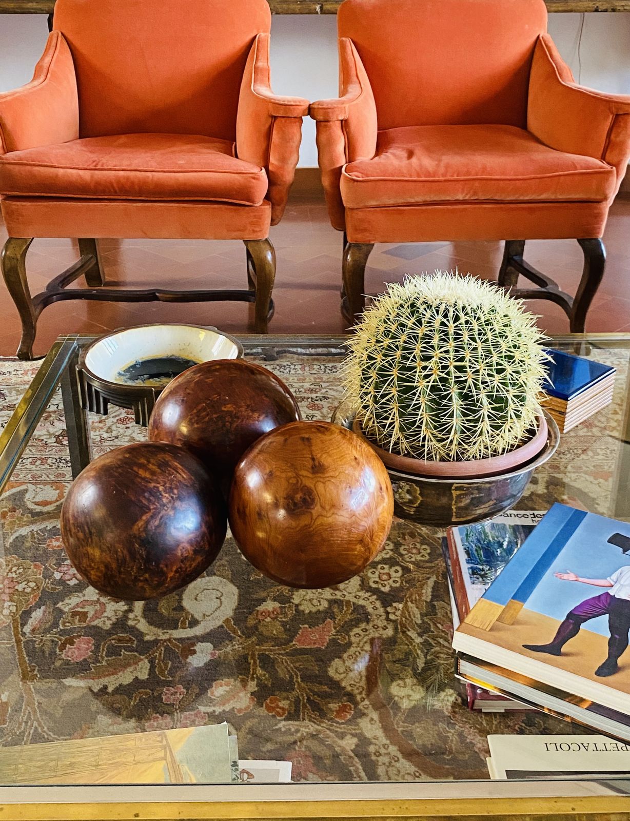 Home Decor Set Of 3 Wooden Spherical Sculptures, France 1960s photo