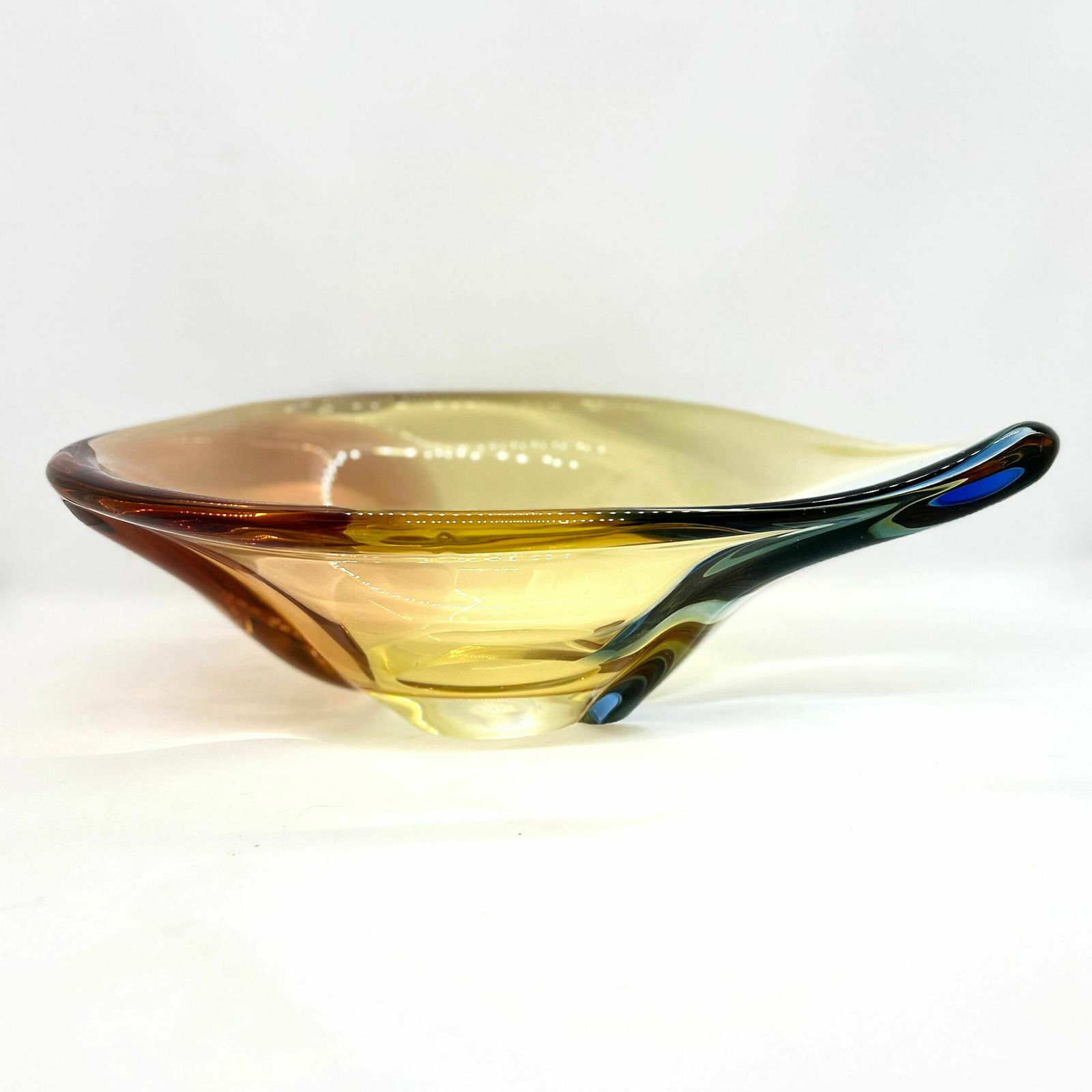 Home Decor Organic Modern Glass Platter Designed By H Machovska Mstišov Moser Karlovarske Sklo Cechoslovakia photo