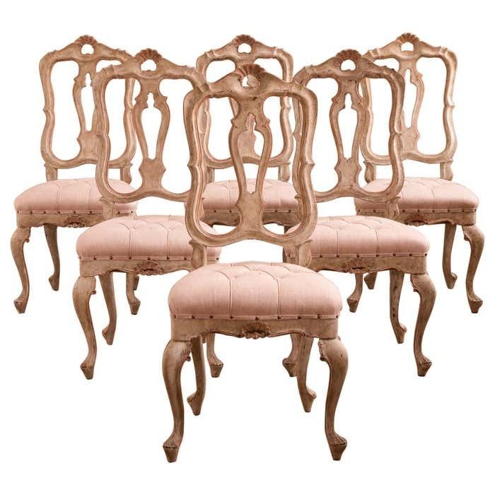Set Of Six Venetian Dining Chairs