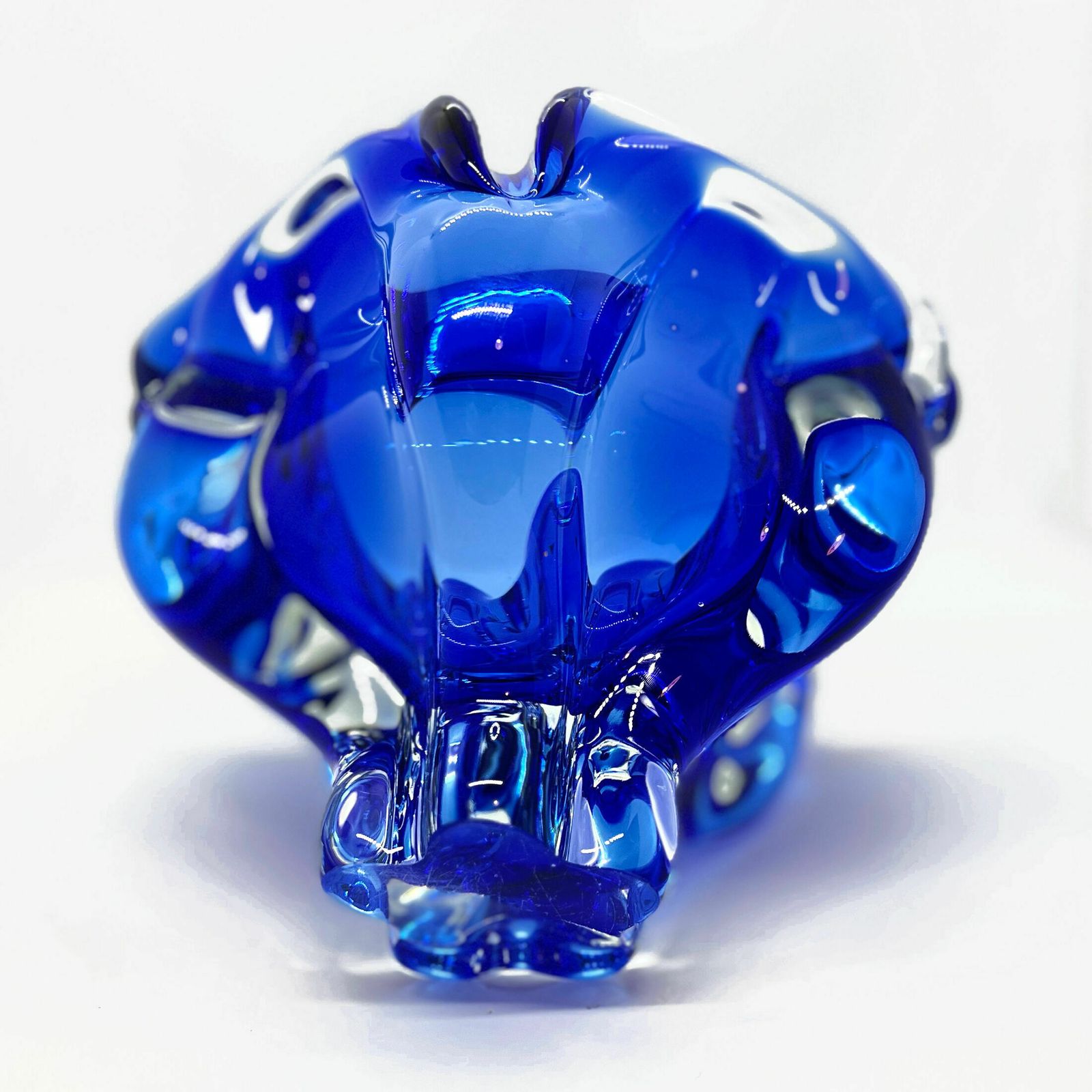 Cobalt Bowl, Designed By J. Hospodka, Chribska Sklarna, Czechoslovakia, 1960s photo vinterior