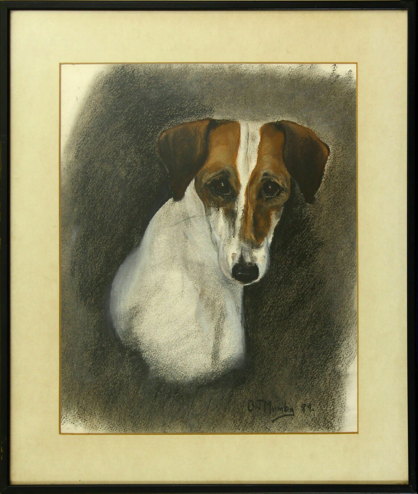 Pastel Of A Jack Russell By O. J. Mumby.
