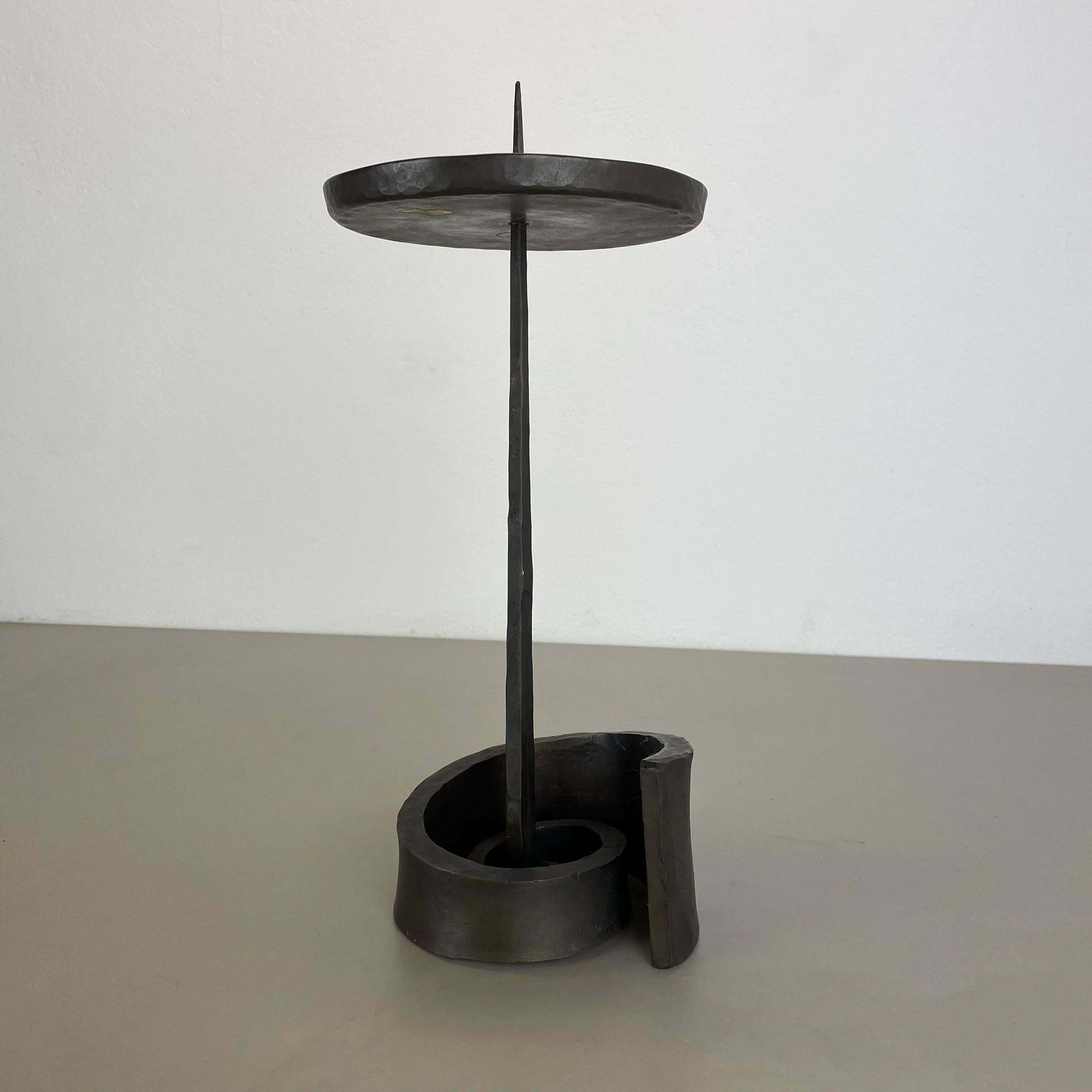 Large 42cm 3.9kg Brutalist Bronze Candleholder By Manfred Bergmeister, 1970s photo furniture