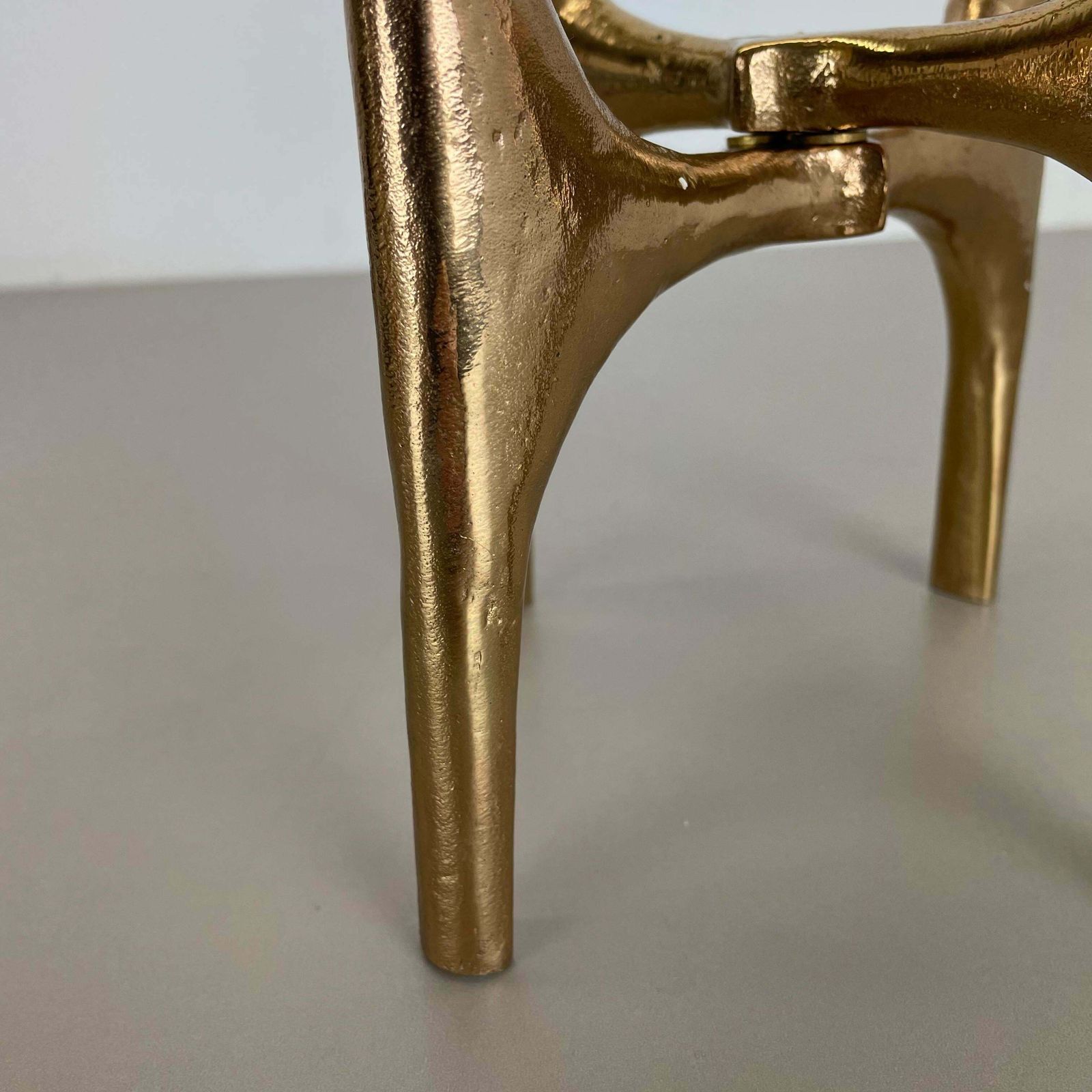 1938.0 Heavy 7kg Modernist Sculptural 44cm Brutalist Bronze Candleholder, France 1970s photo