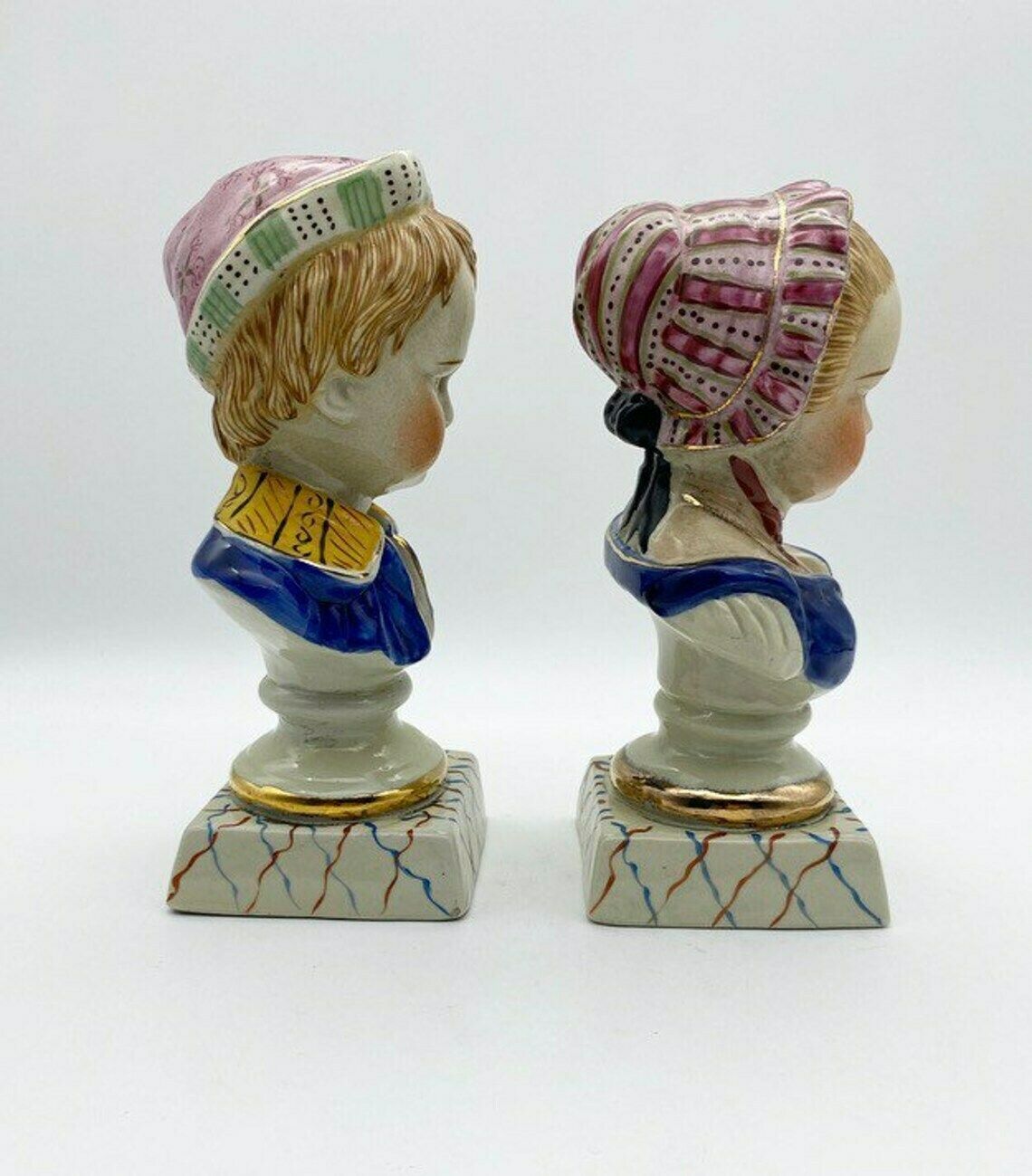 Antique Staffordshire Pair Of Children Busts Boy And Girl Figures photo furniture