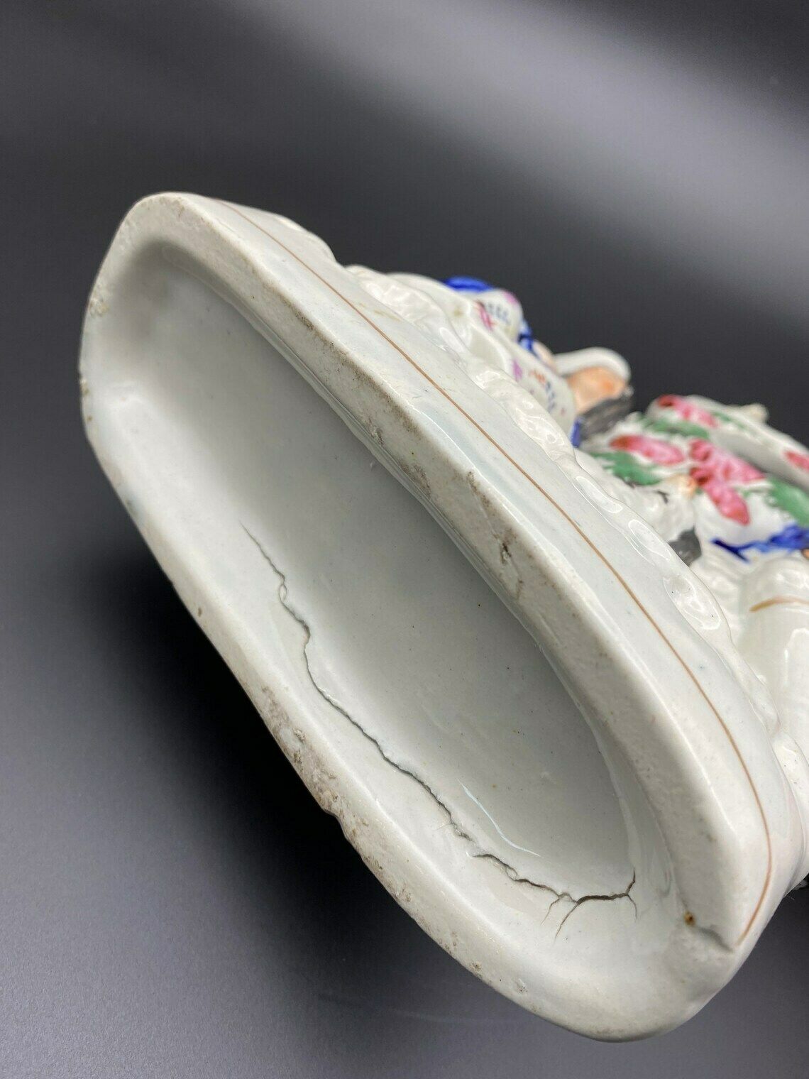 Antique Staffordshire Group Figure Couple Dog And Lamb Victorian Flatback photo vintage