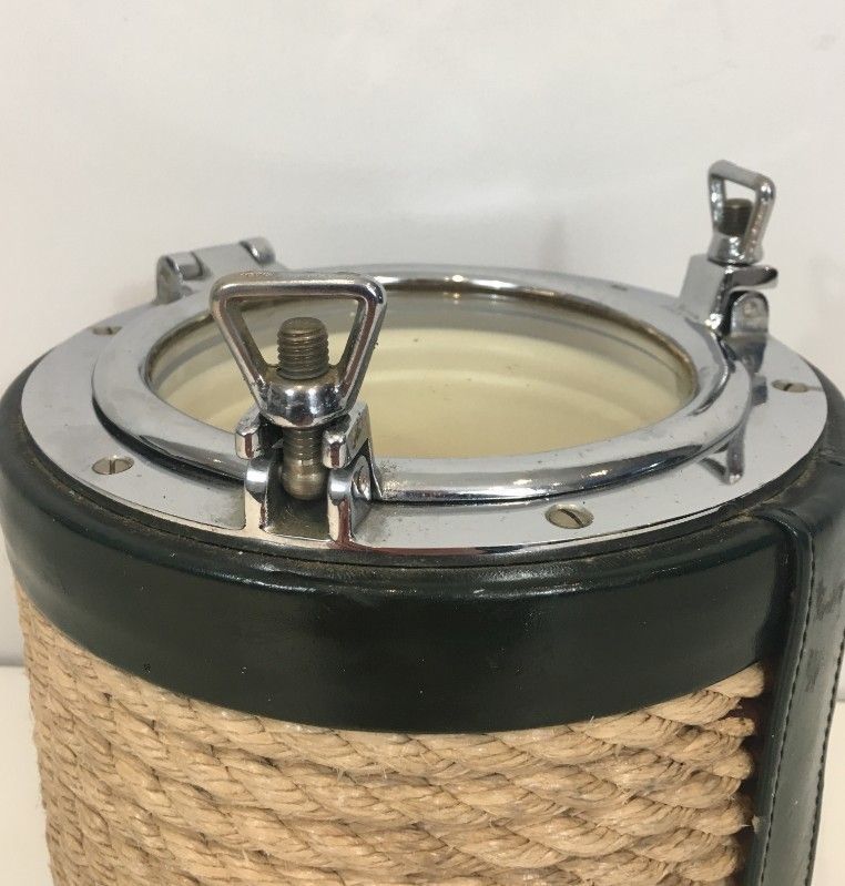 50s 29301: In The Style Of Jacques Adnet. Unusual Chrome, Leather And Rope Ice Bucket photo buy