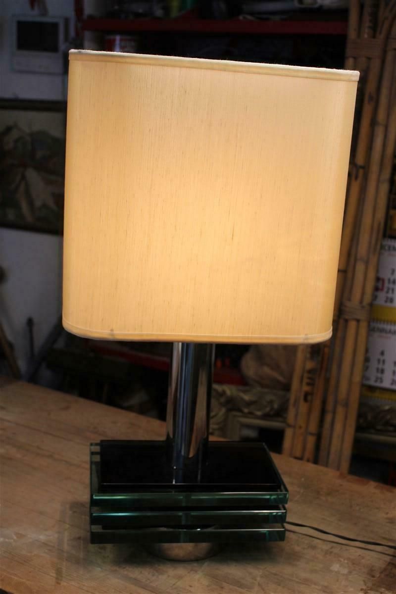 Gallotti & Radice Italian Design Table Lamp Crystall Metal Chrome 1970 Pop Art photo for sale