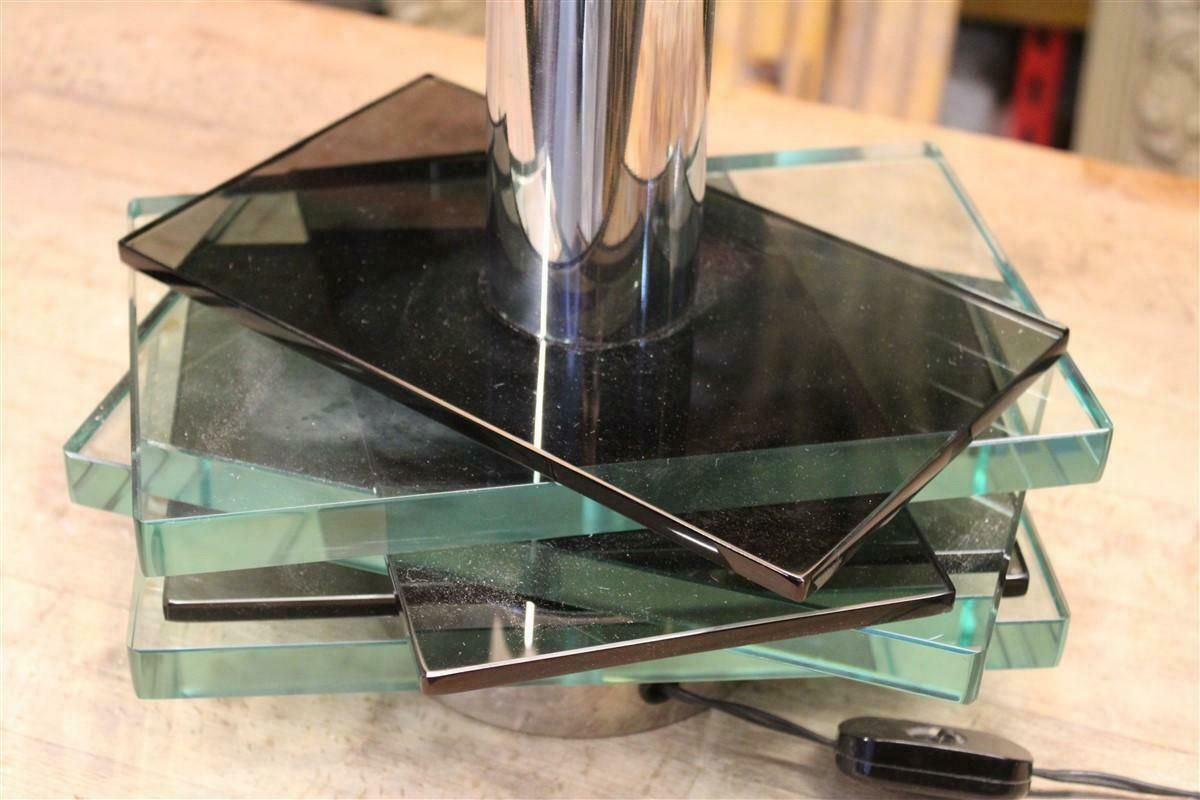 photo vinterior Gallotti & Radice Italian Design Table Lamp Crystall Metal Chrome 1970 Pop Art