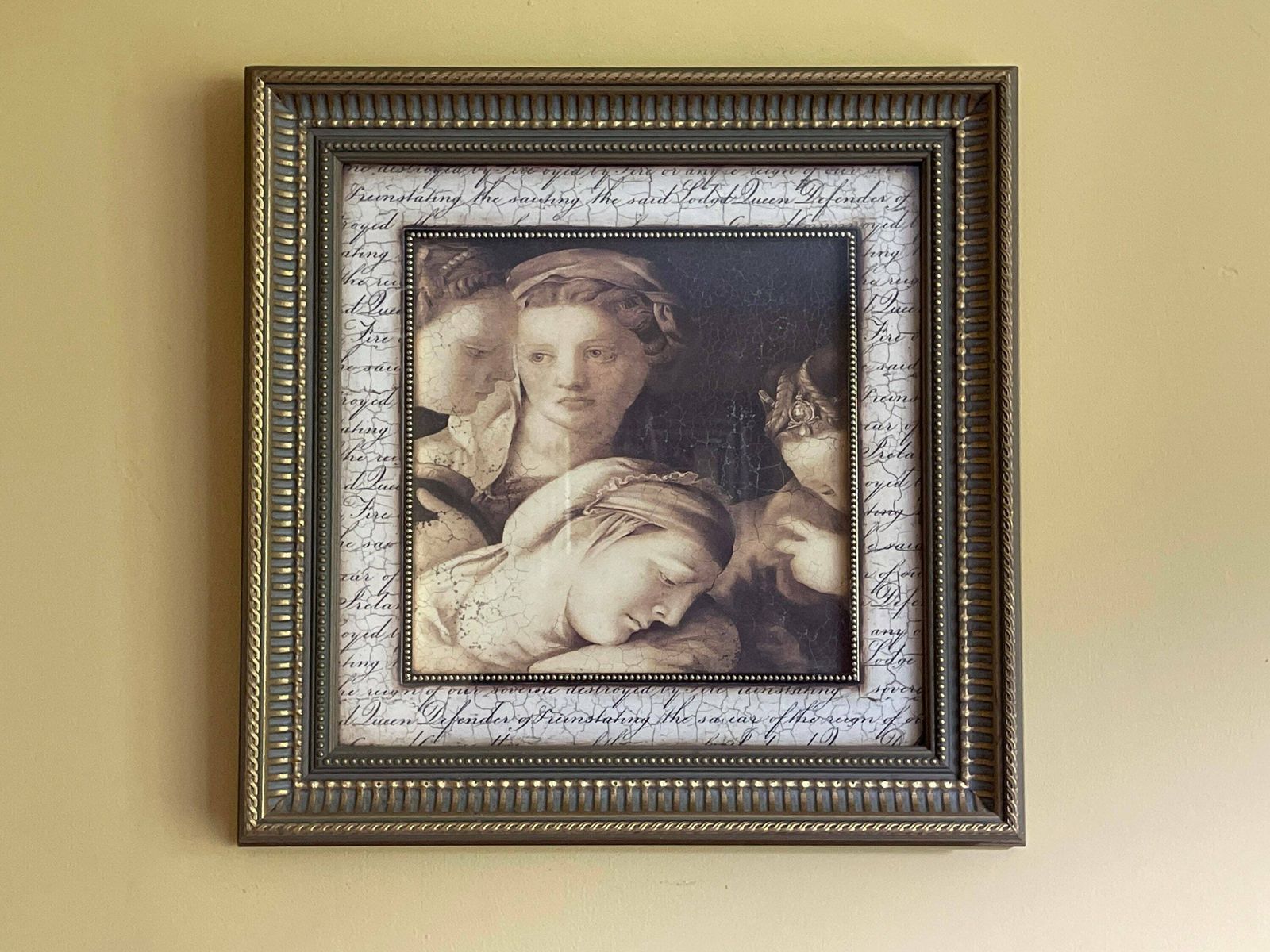 Vintage Sid Dickens 'Renaissance Secret' Print In Gilt Wood Frame