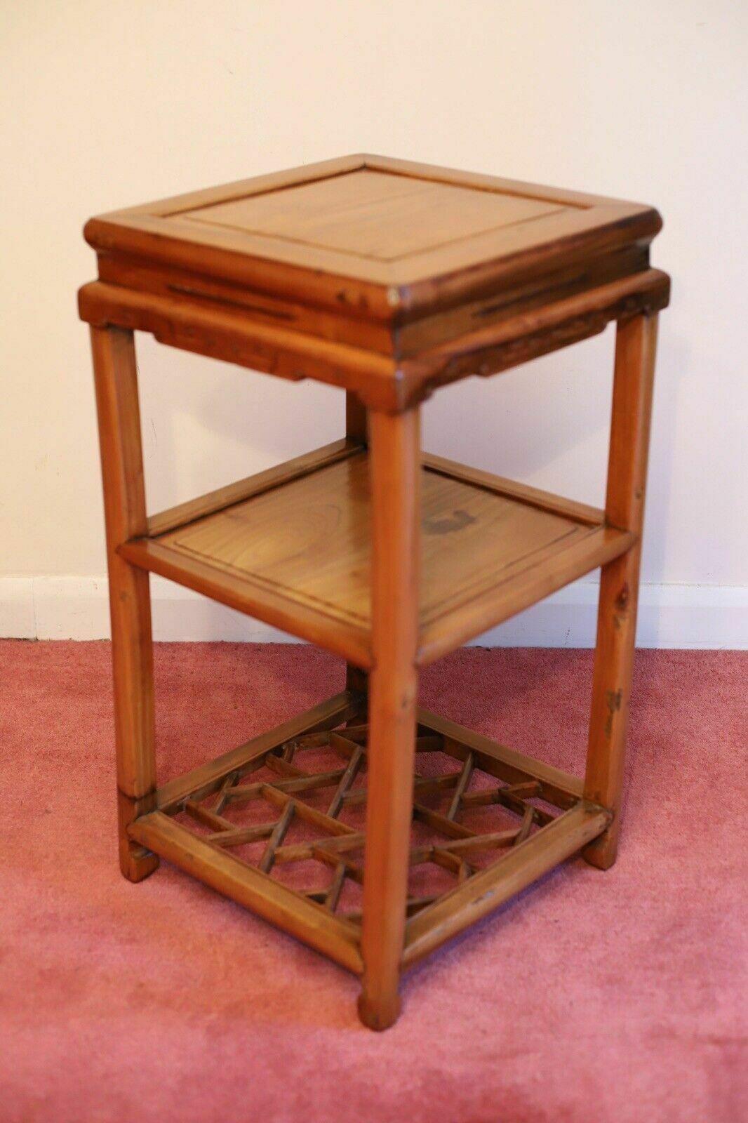 Two Beautiful Chinese Softwood Lamp Tables photo Furniture