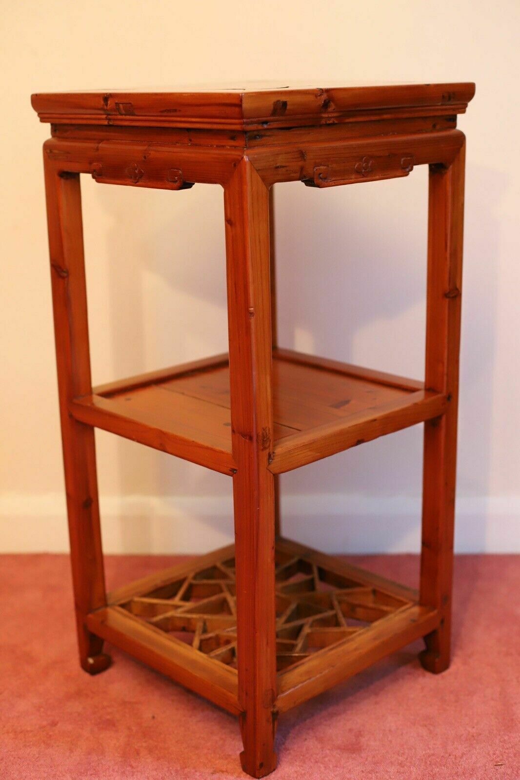 Furniture Two Beautiful Chinese Softwood Lamp Tables photo