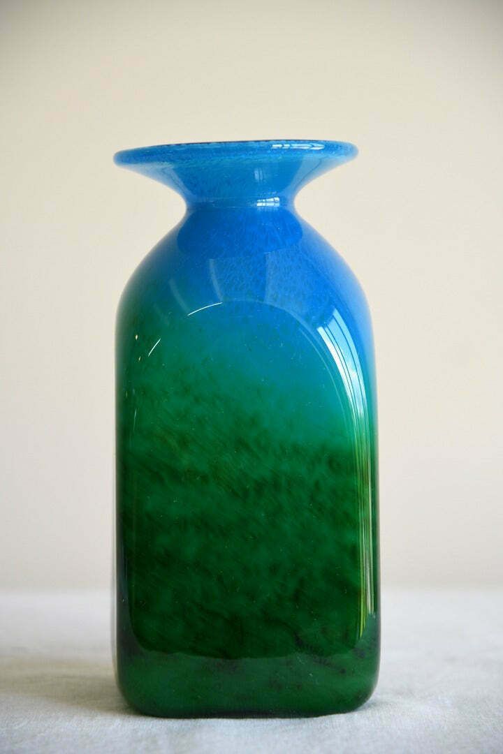 John Orwar Lake Ekenas Sweden Blue & Green Glass Vase photo Home Decor