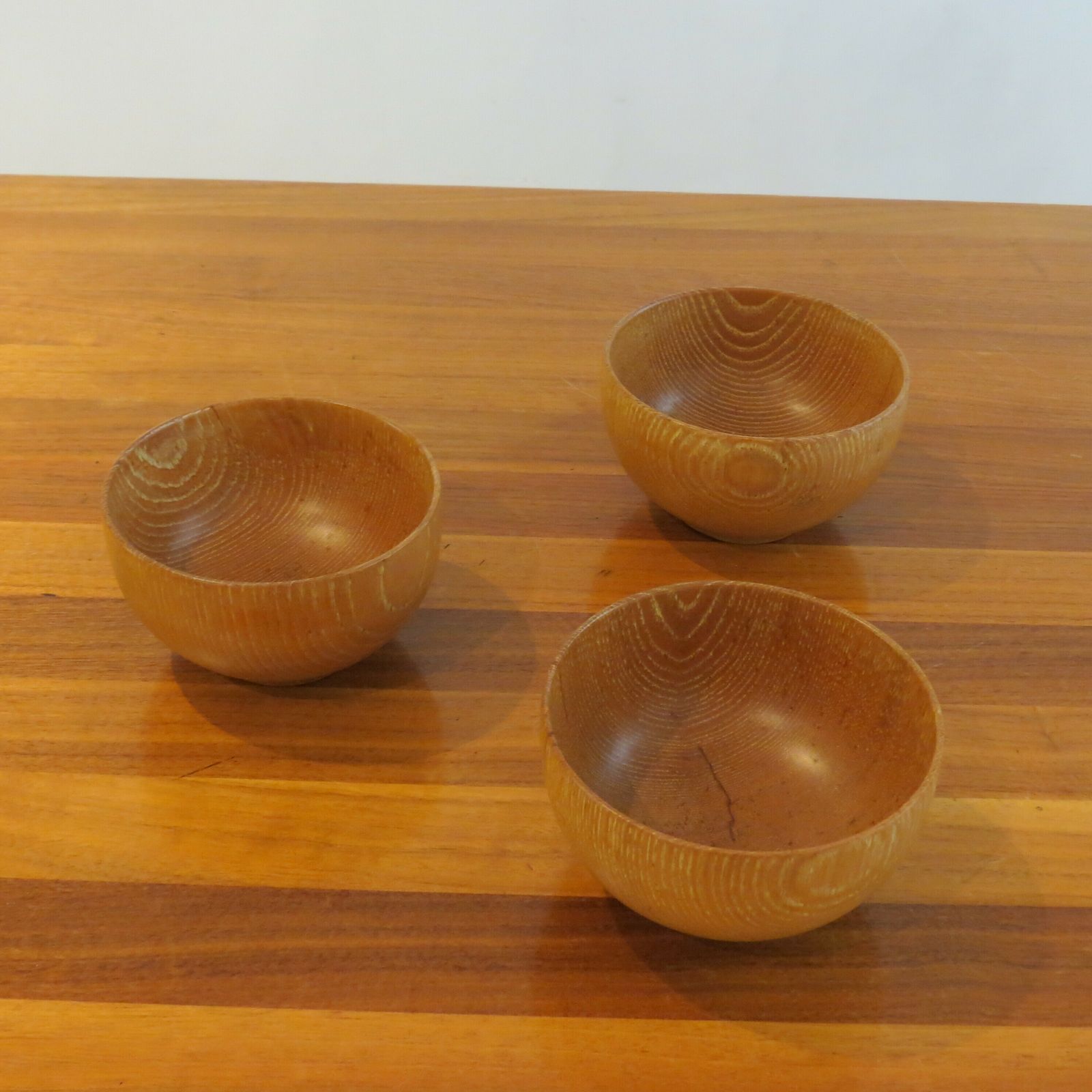 photo buy Set Of 3 Hand Produced 1970s Wooden Ash Bowls