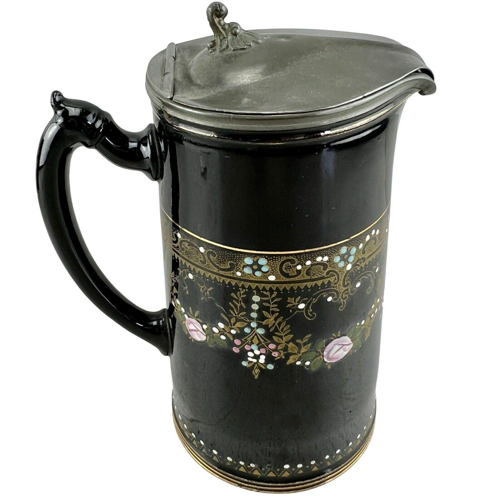 Antique Pewter Lidded Jug   Samuel Johnson   Burslem   Dining Room Decor   Kitchenalia photo furniture