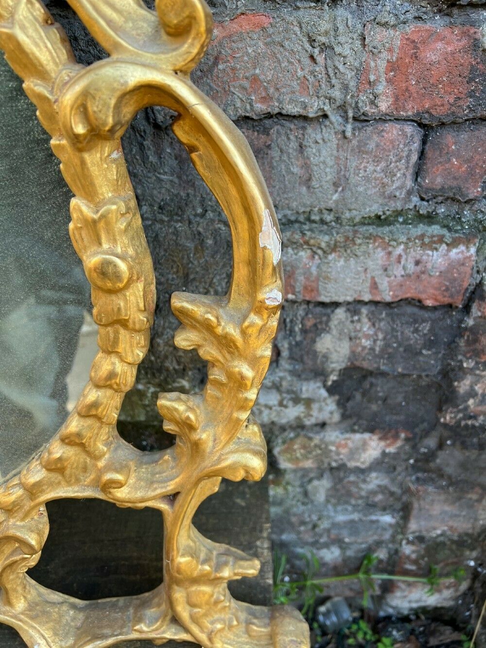Italian Carved Giltwood Mirror In The Rococo Taste photo vintage