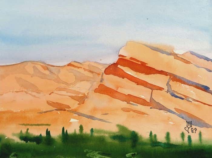 Nikolai Uvarov Mountains 1989. Paper, Watercolour,