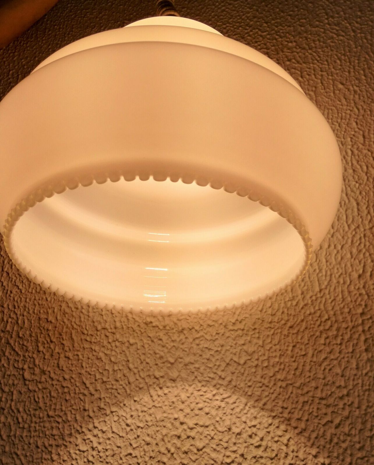 Mid Century Pendant Light / White Glass / Vintage 60s 70s Light / Made In Yugoslavia / Ceiling Light photo Lighting