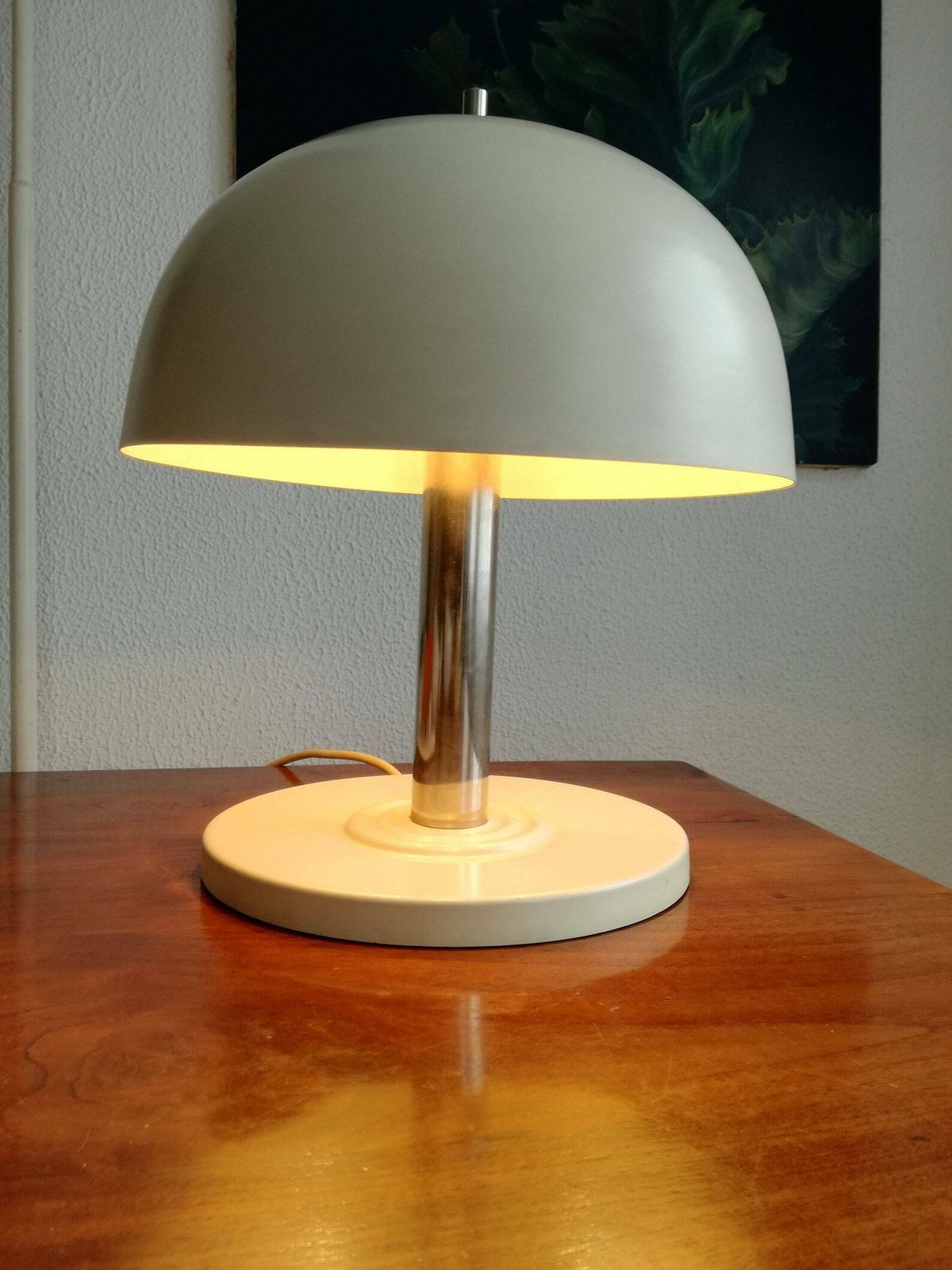 Vintage Metal Table Lamp / Mushroom Table Lamp / 1980s Yugoslavia / Industrial Style / Space Age Light photo furniture