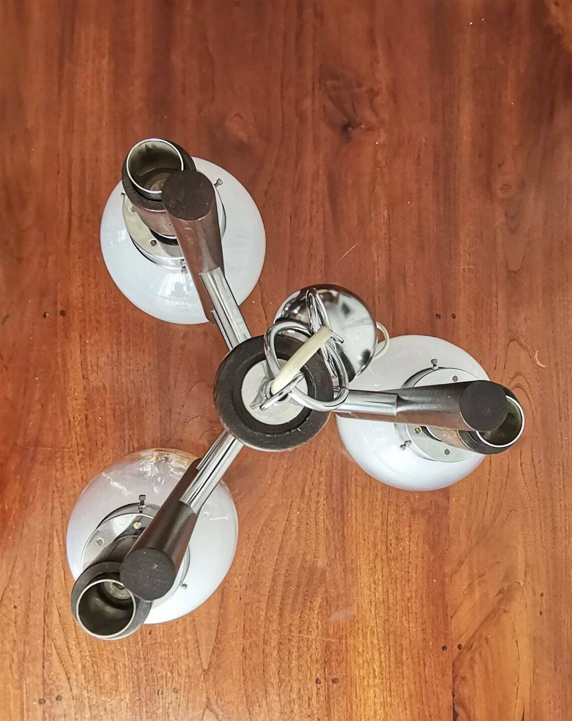 Mazzega 3 Sphere Chandelier / Murano Pendant Light / 60s Italian Design / Mid Century Modern Home photo vinterior