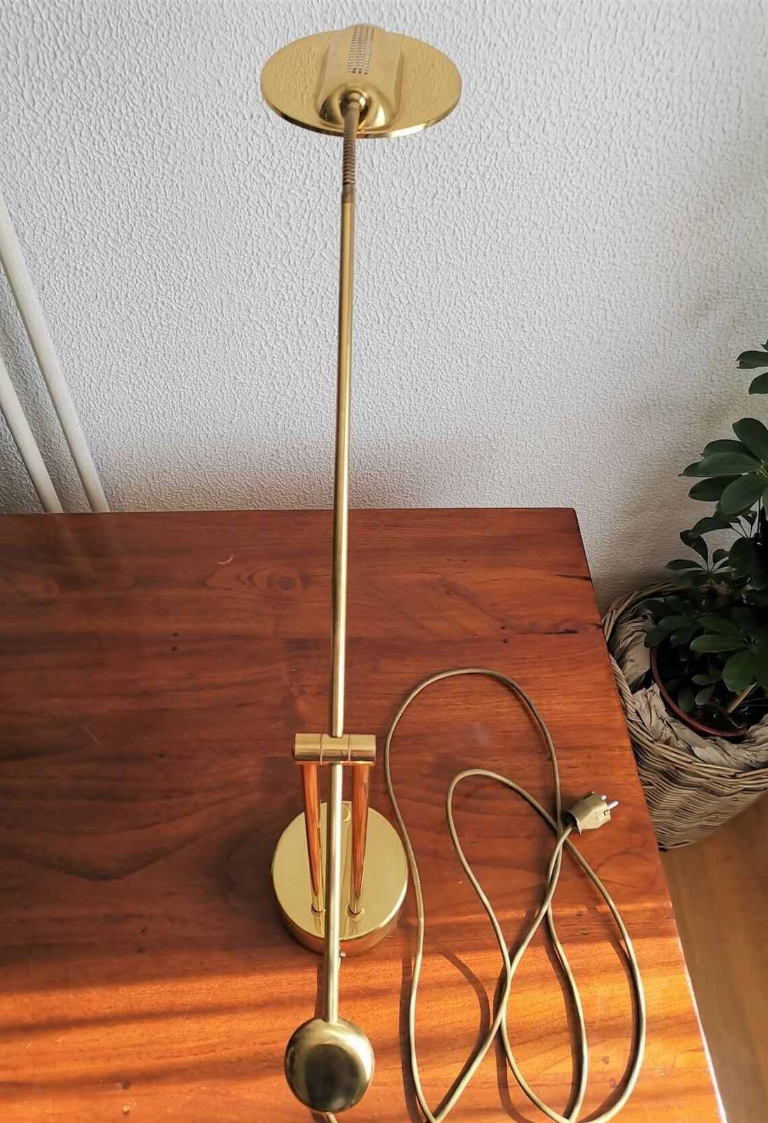Vintage Brass Desk Lamp / Hustadt Leuchten / Minimal Design / 70s 80s Germany / Adjustable Office Desk Lamp / Space Age Lamp photo 299.0