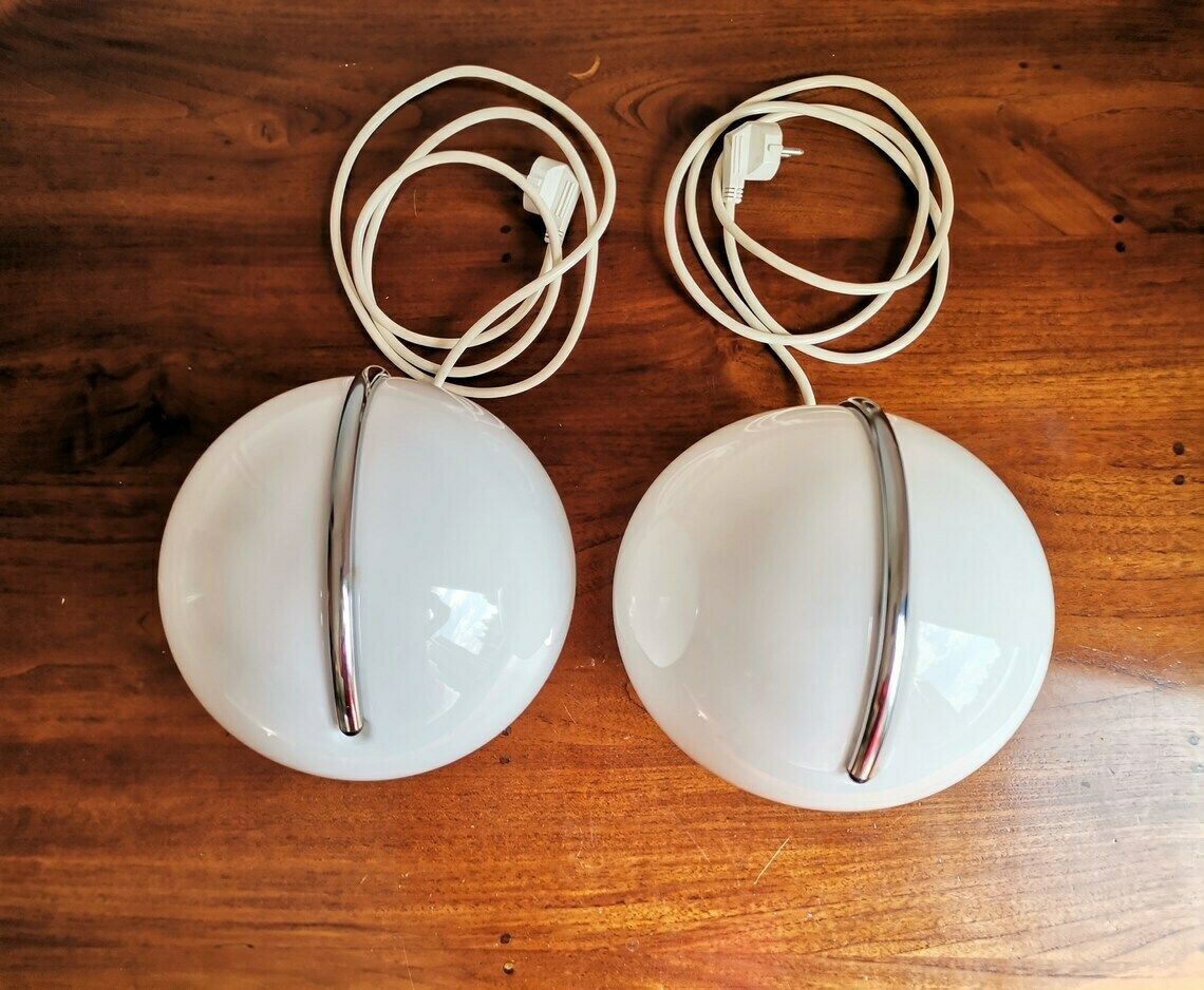 1 Of 2 Mid Century Mushroom Table Lamps / Luigi Massoni For Guzzini/ Space Age Table Lamps Made In Yugoslavia photo 362.0