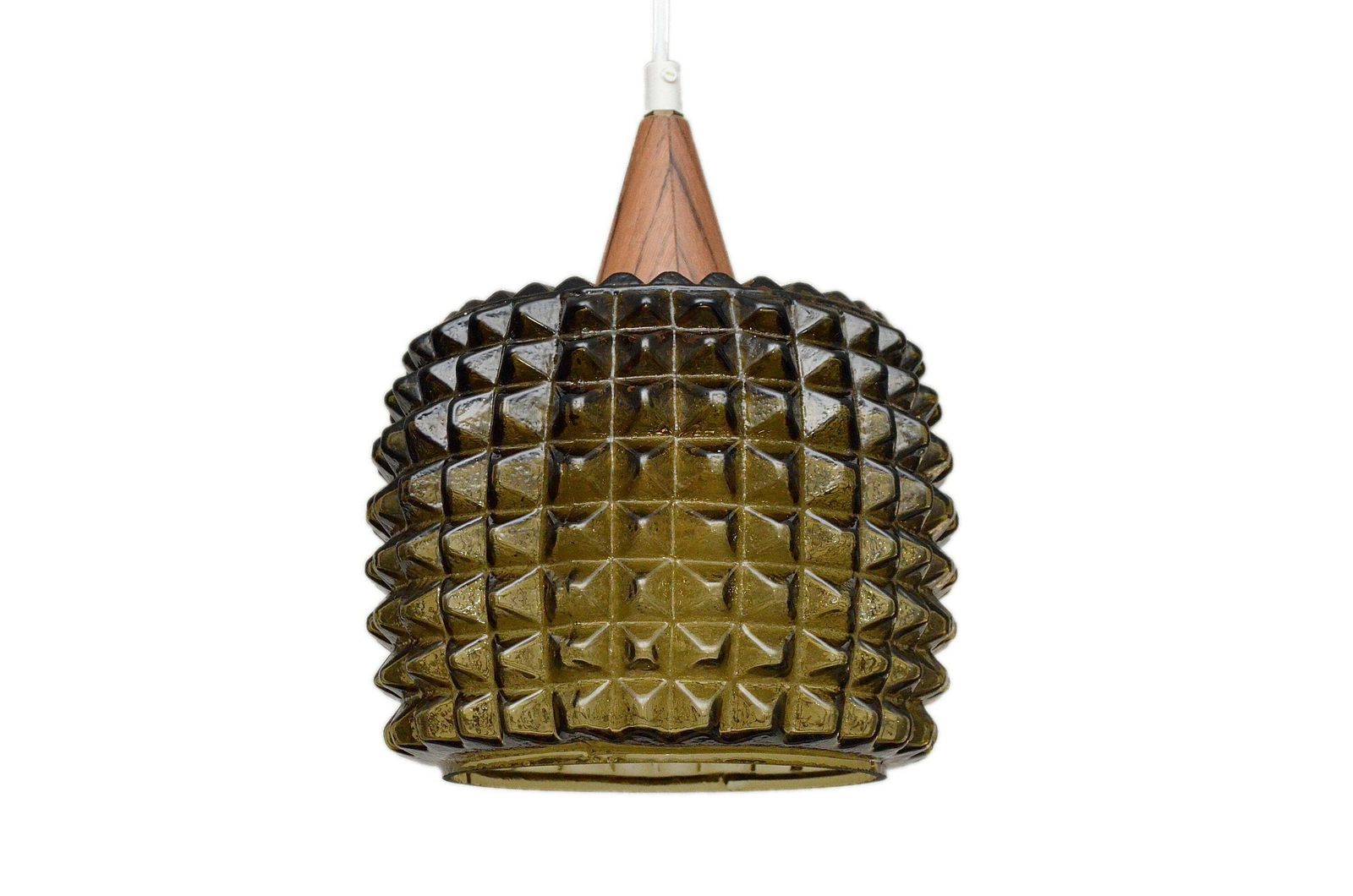 Rare Scandinavian Ceiling Pendant Lamp With Double Shade Glass Attributed To Orrefors, Sweden 1960s photo 255.0