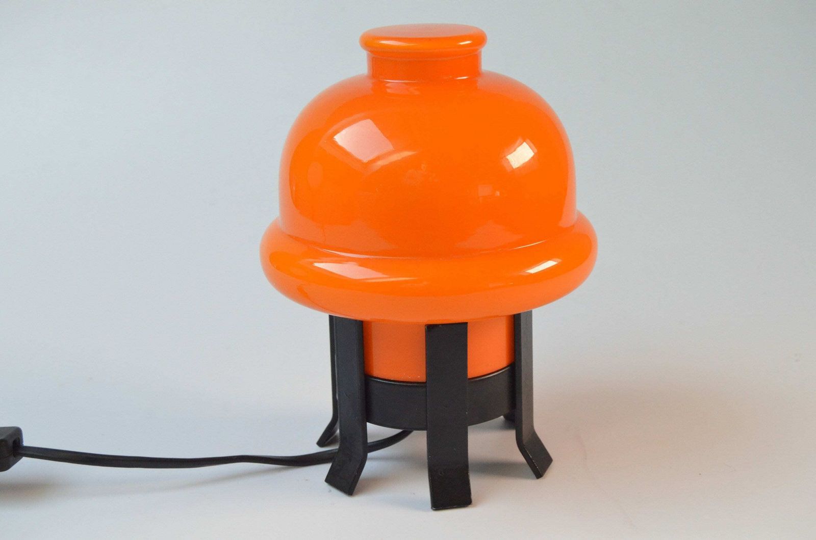 Scandinavian Vintage Mushroom Style Glass Table Lamp By Ledungs, Sweden 1970s photo for sale