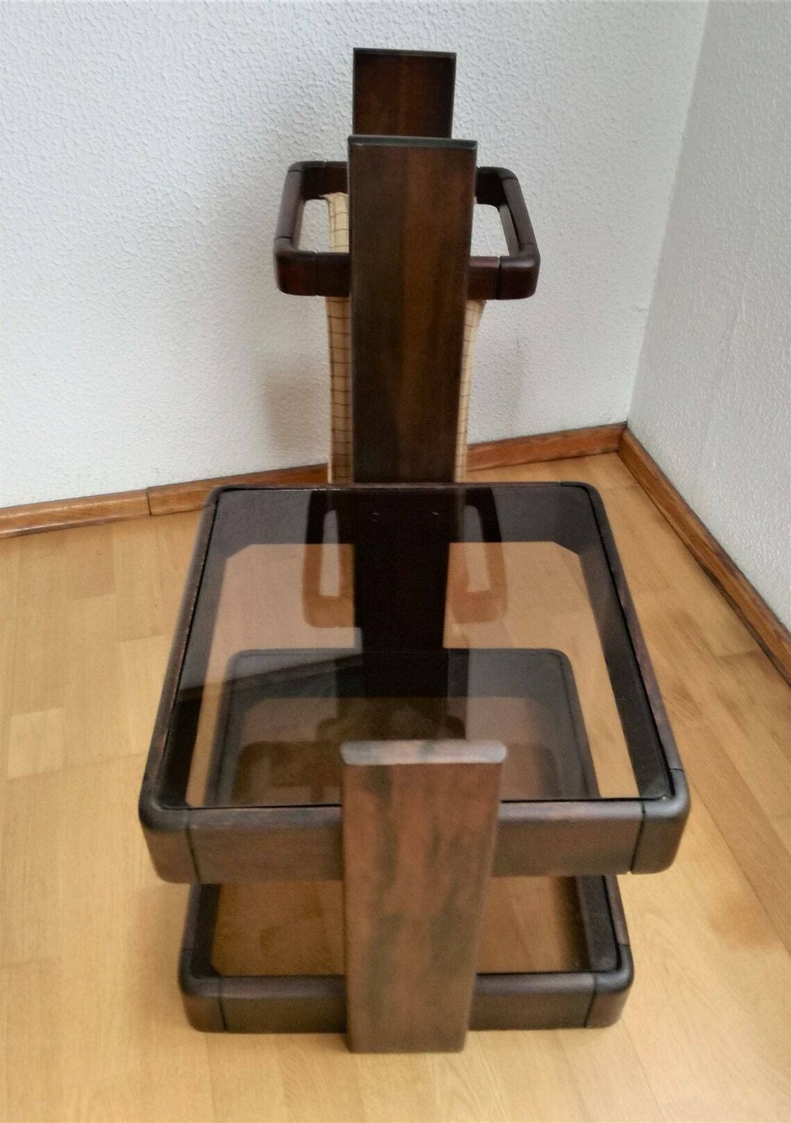 Vintage Side Table And Paper Stand / Book Or Plant Shelf / 1960s Yugoslavia / Mid Century Modern Home photo vintage